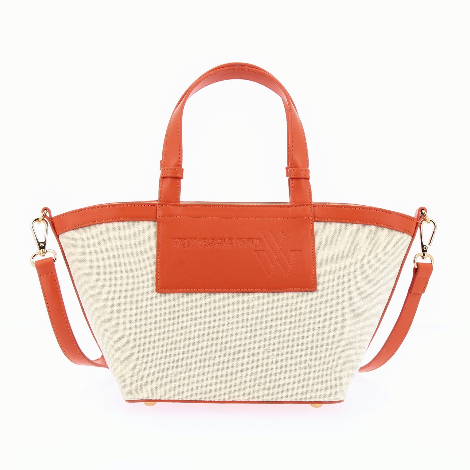 (image for) Petit Sac Cabas TrapèZe Eve Beige Et Orange | Vanessawupromo.Com 816