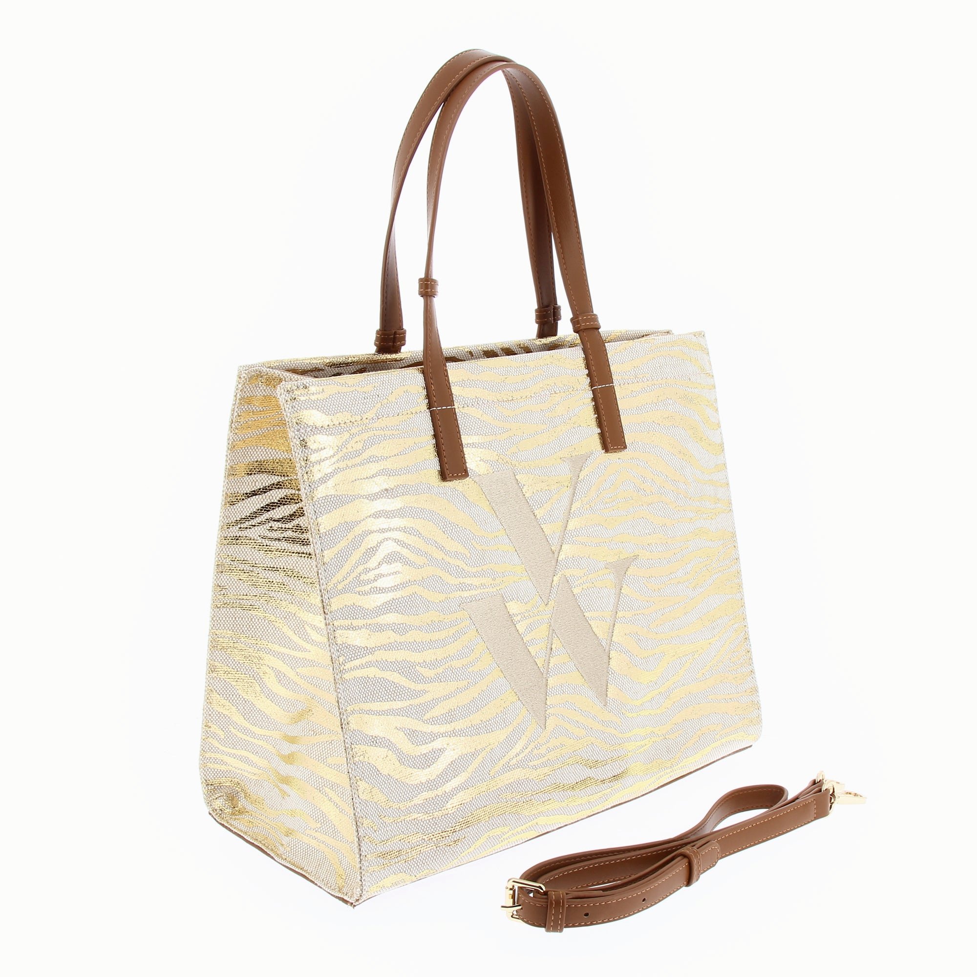 (image for) Sac Cabas Monogramme Emilia ZéBré Or | Vanessawupromo.Com 800