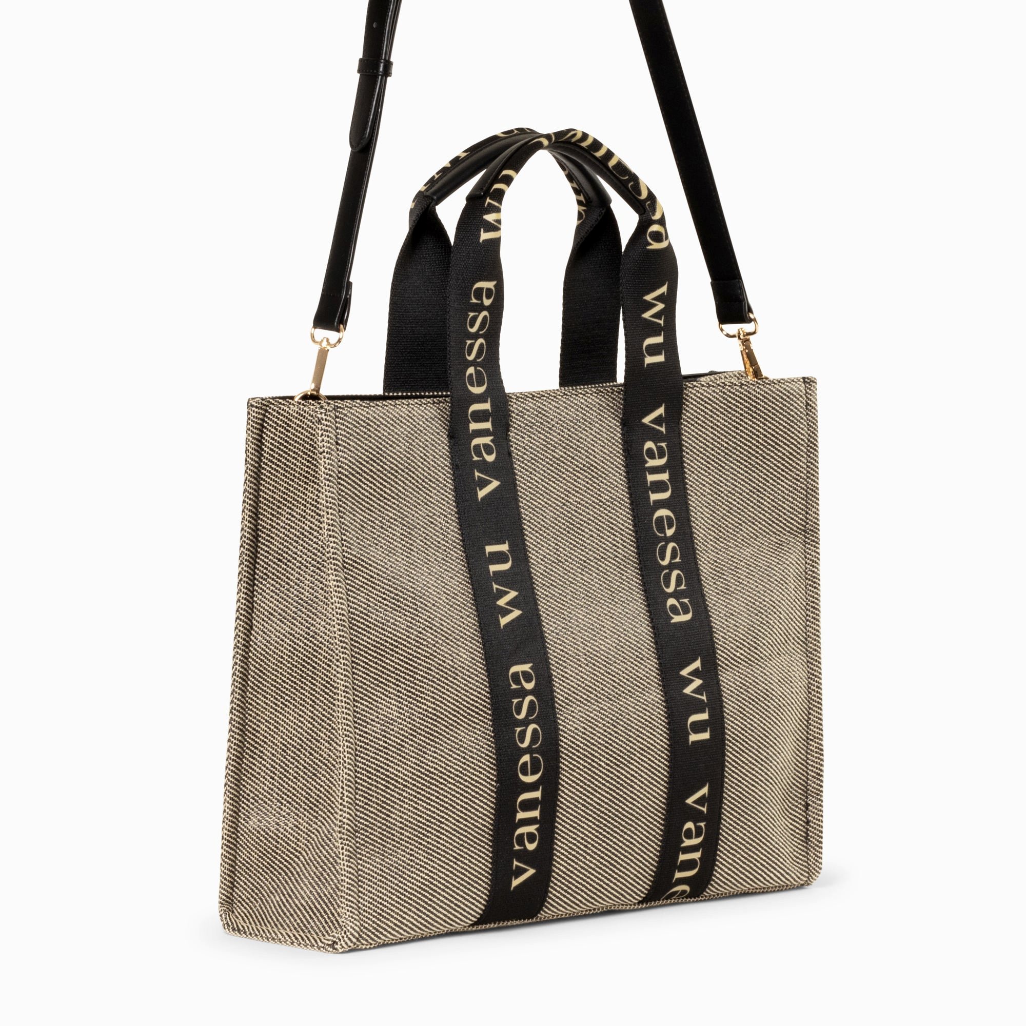 (image for) Sac Shopper Maisie Oversize Taupe Et Noir | Vanessawupromo.Com 794