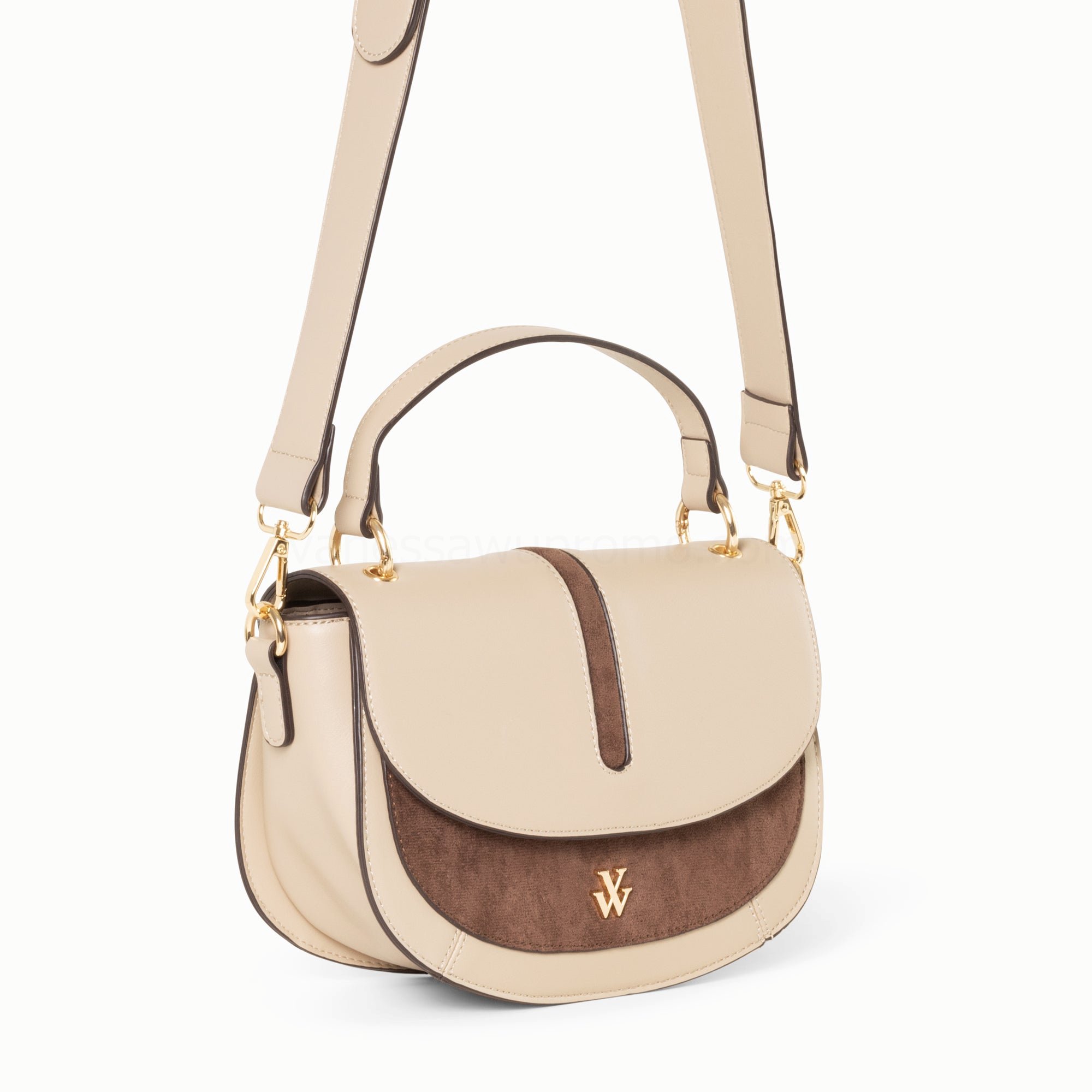 (image for) Sac à Main Loeline Bi-MatièRe Taupe | Vanessawupromo.Com 813