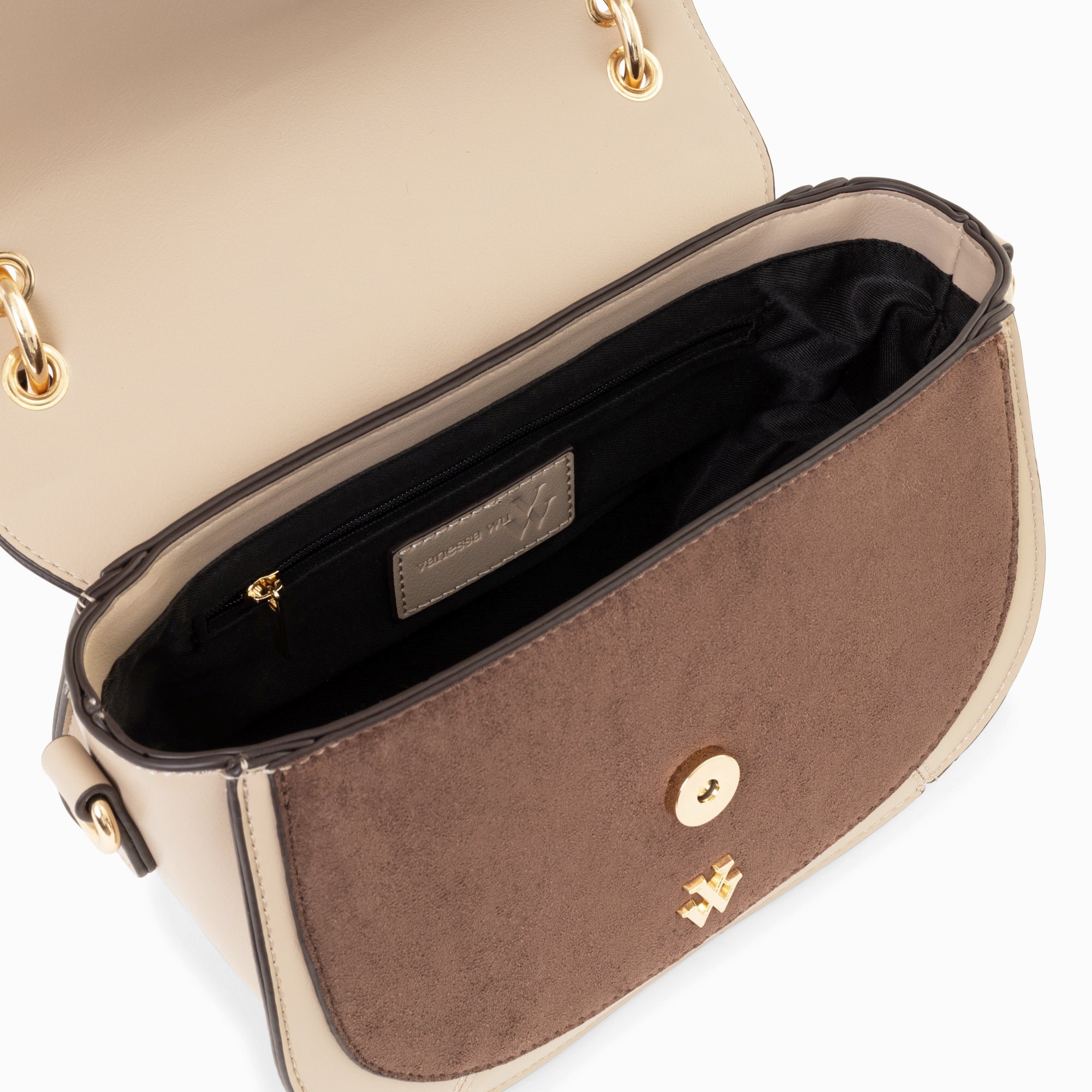 (image for) Sac à Main Loeline Bi-MatièRe Taupe | Vanessawupromo.Com 813