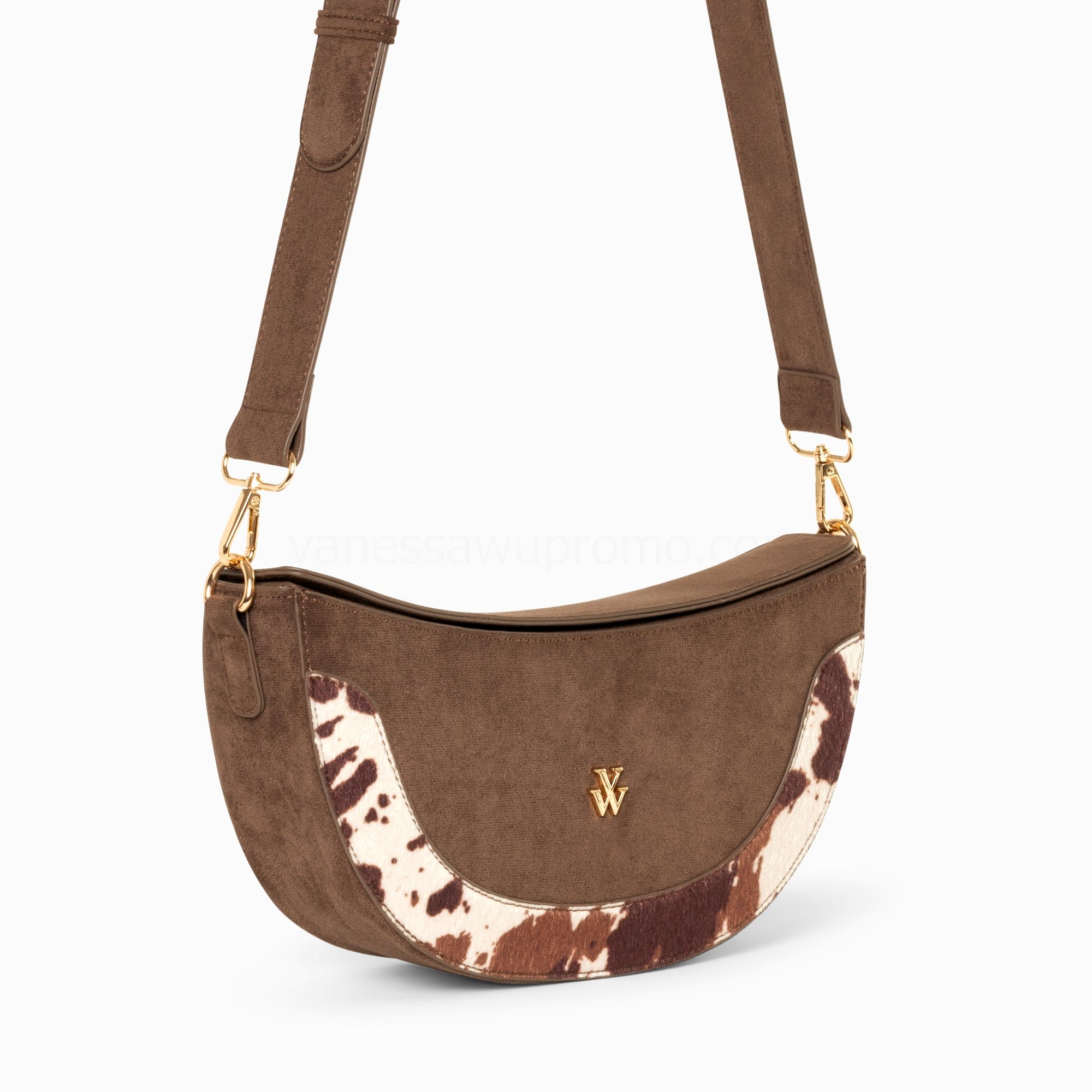 (image for) Sac Demi-Lune Rym Taupe Bi-MatièRe | Vanessawupromo.Com 795