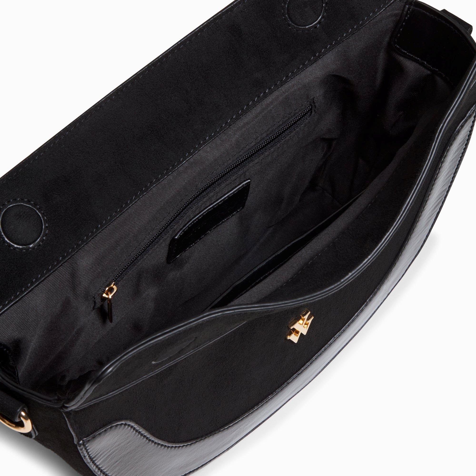 (image for) Sac Demi-Lune Rym Noir Bi-MatièRe | Vanessawupromo.Com 793