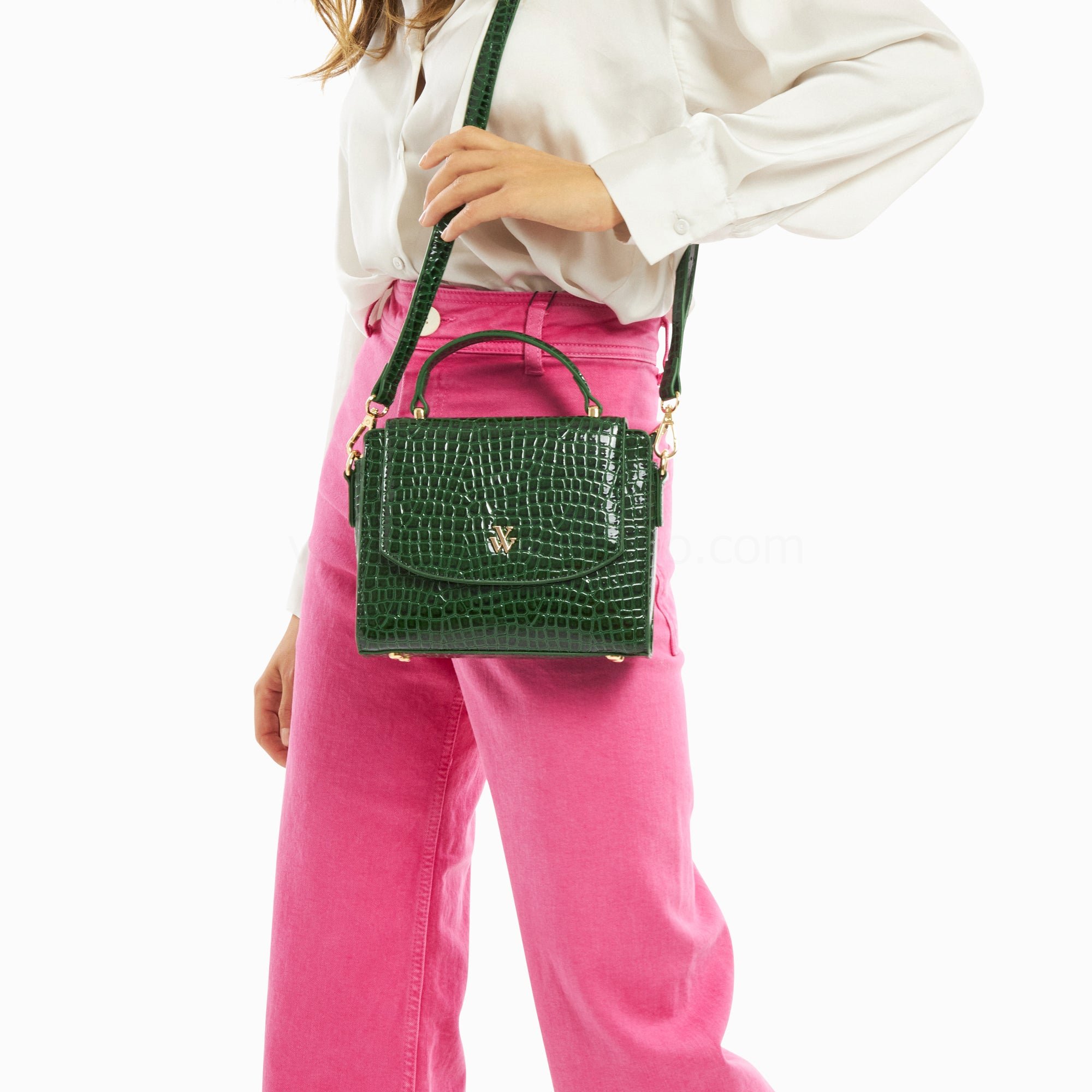 (image for) Petit Sac à Main Joanne Vert Croco | Vanessawupromo.Com 788