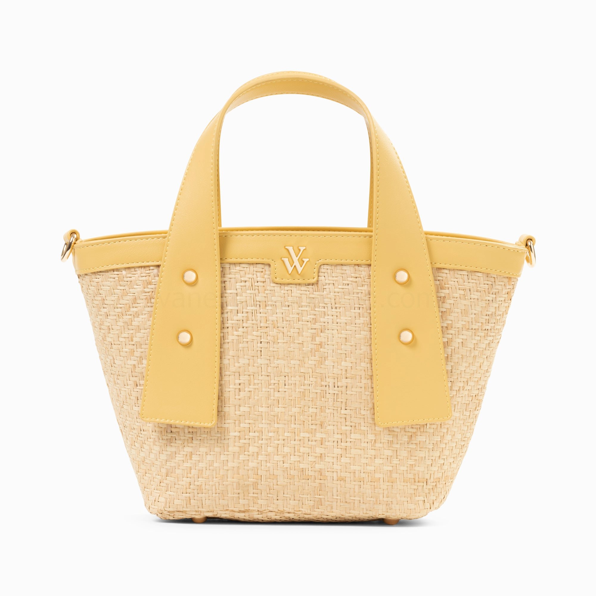 (image for) Petit Panier Juliana En Raphia Beige à DéTails Jaunes | Vanessawupromo.Com 789