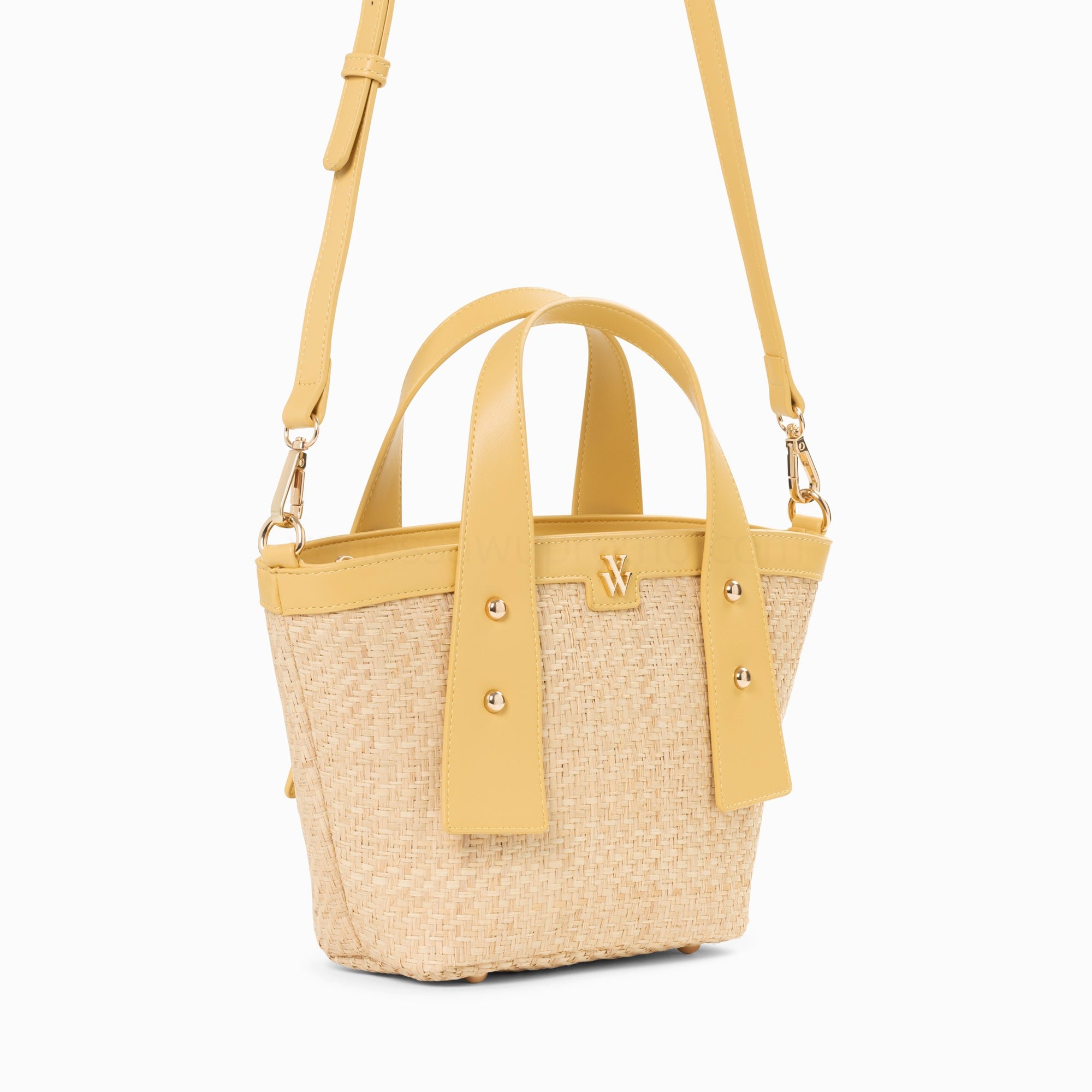 (image for) Petit Panier Juliana En Raphia Beige à DéTails Jaunes | Vanessawupromo.Com 789