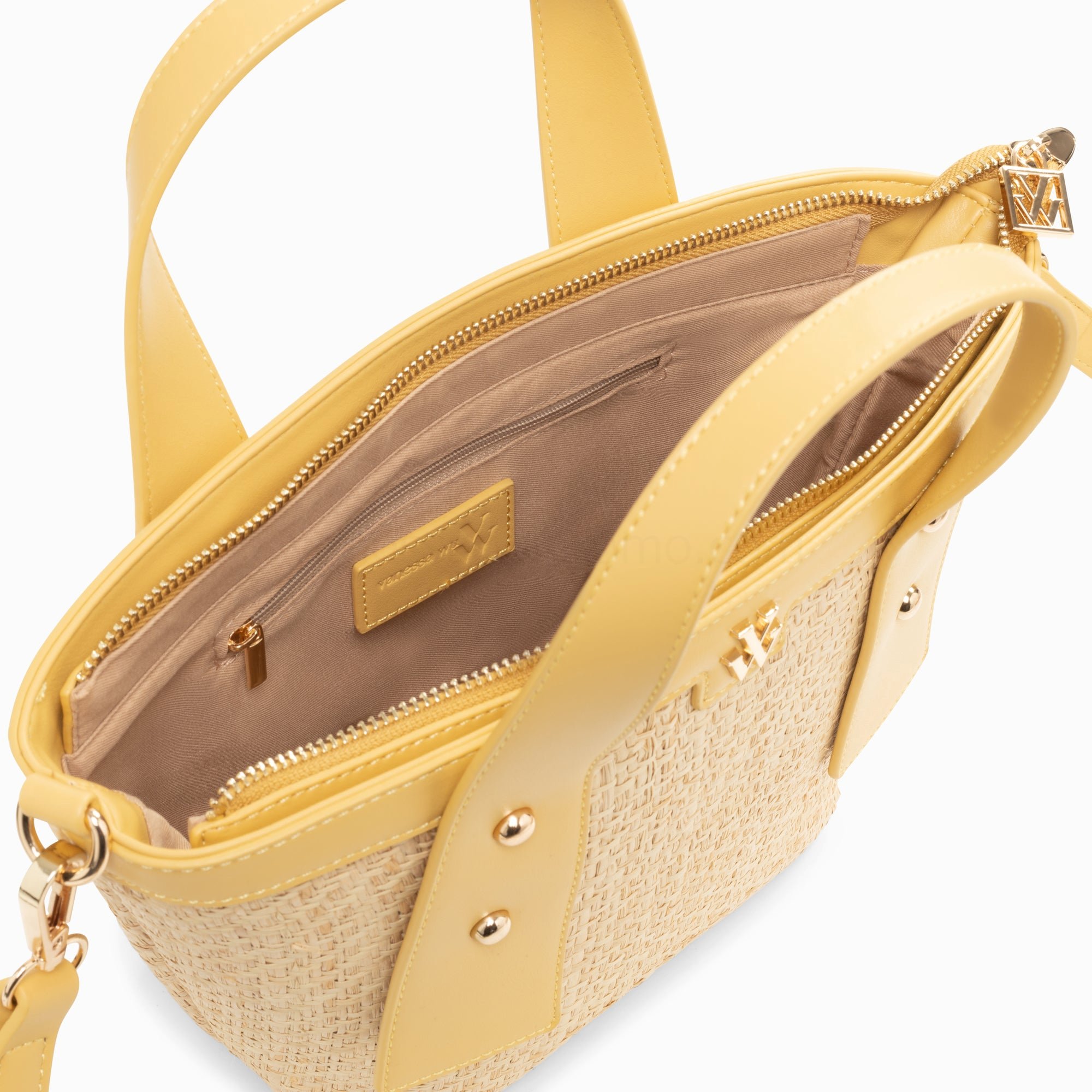 (image for) Petit Panier Juliana En Raphia Beige à DéTails Jaunes | Vanessawupromo.Com 789