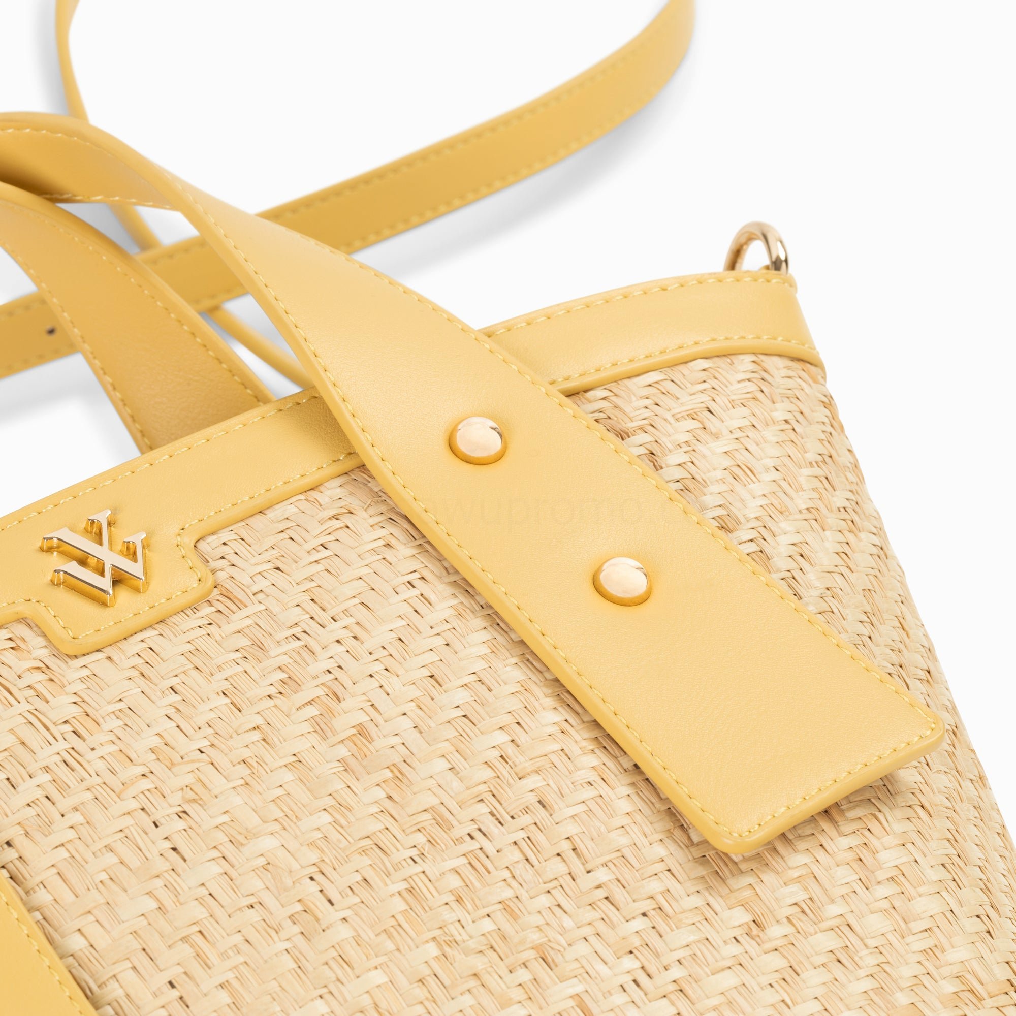 (image for) Petit Panier Juliana En Raphia Beige à DéTails Jaunes | Vanessawupromo.Com 789