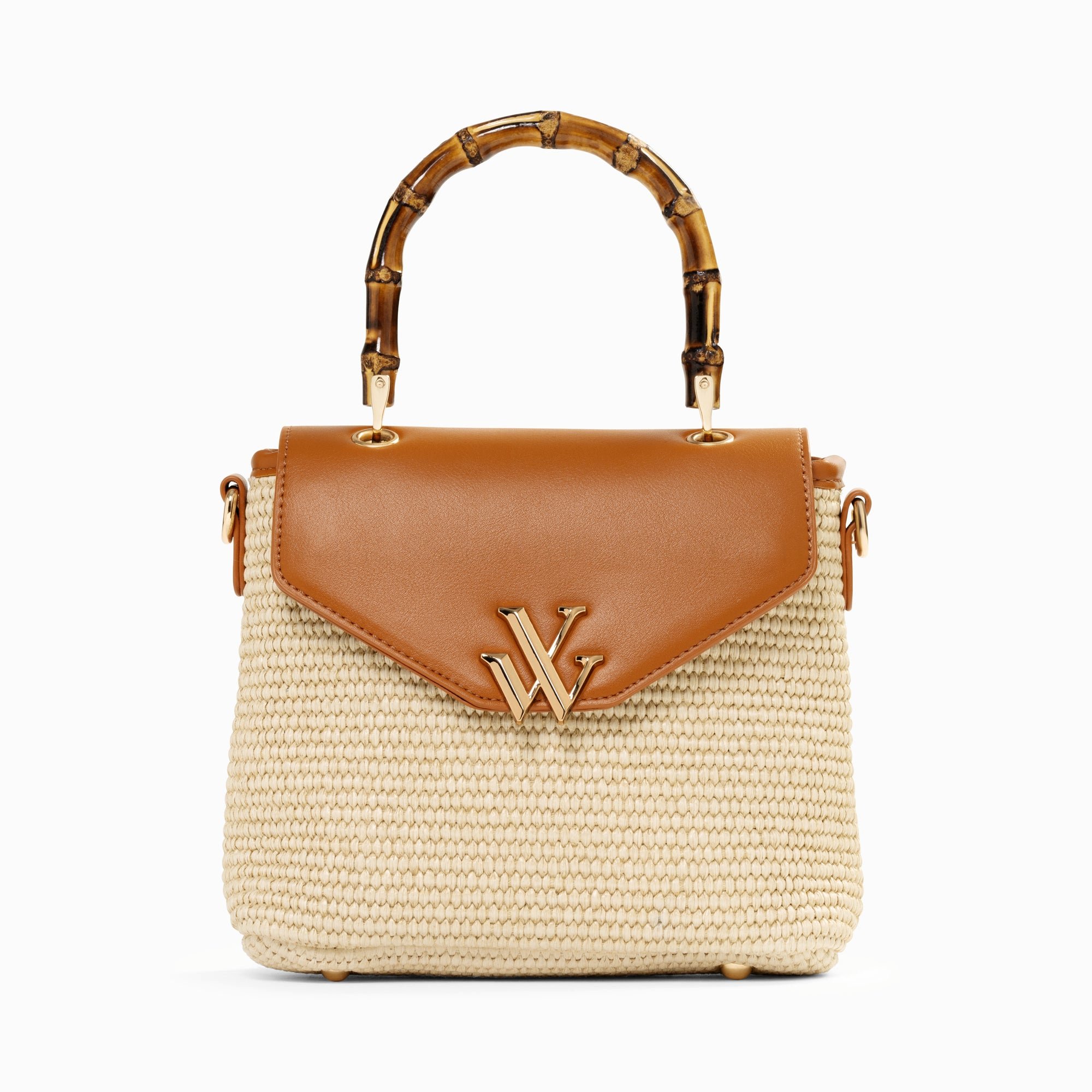 (image for) Sac à Main GwenaëLle Camel à Anse En Faux Bambou | Vanessawupromo.Com 786