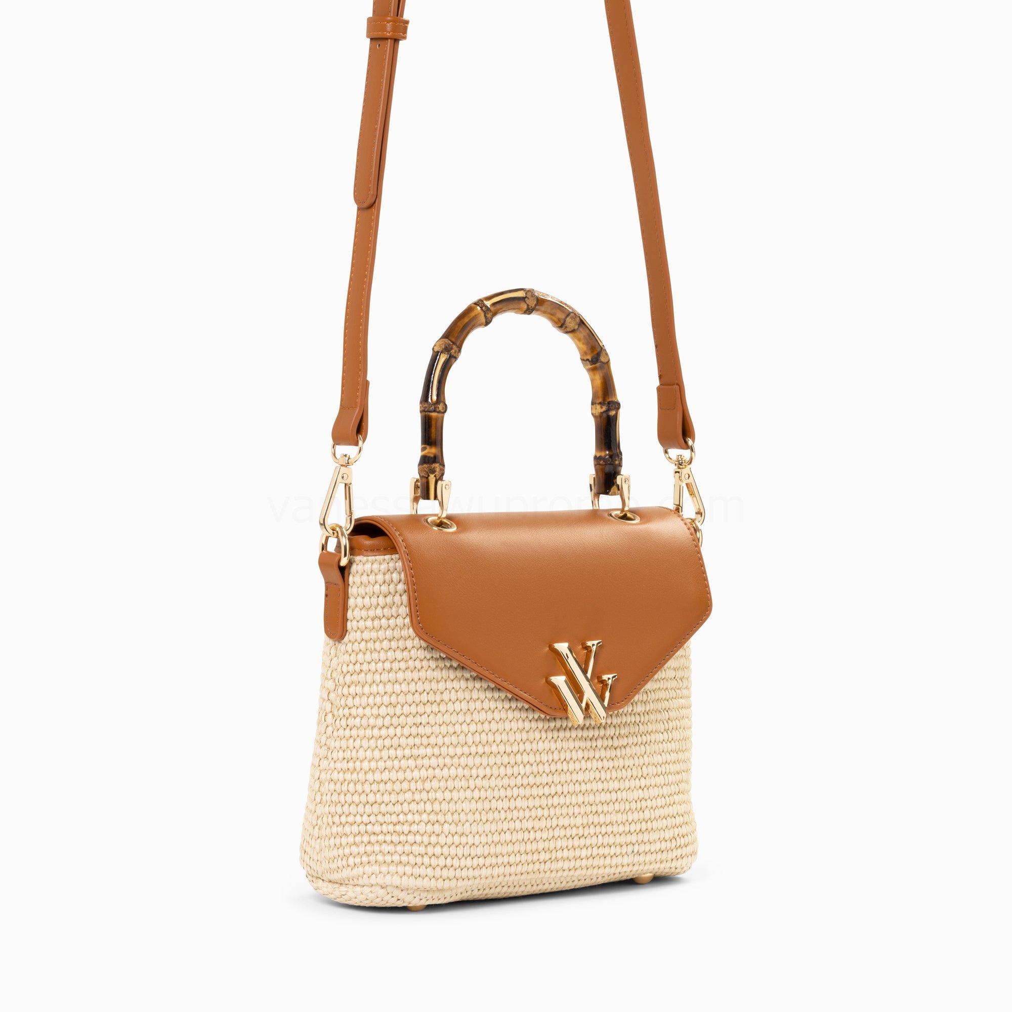 (image for) Sac à Main GwenaëLle Camel à Anse En Faux Bambou | Vanessawupromo.Com 786