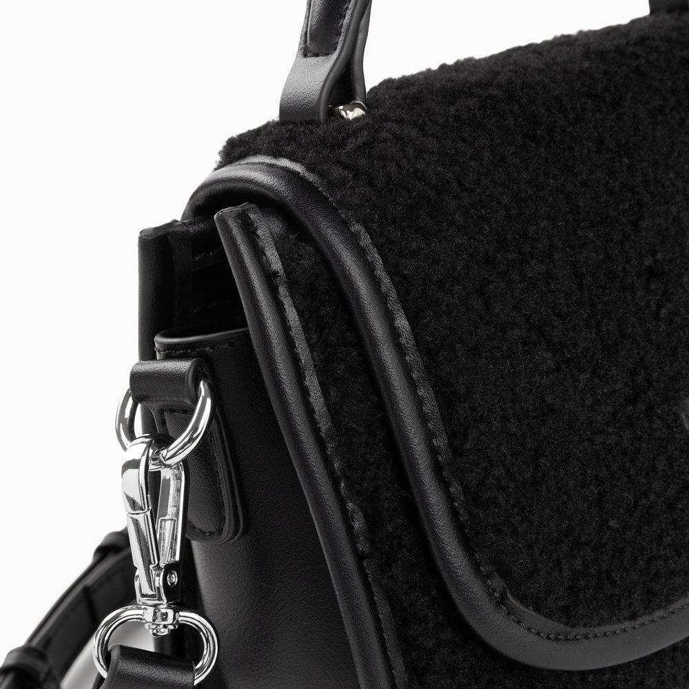 (image for) Mini Sac à Main Victoria Noir En Faux Shearling | Vanessawupromo.Com 767