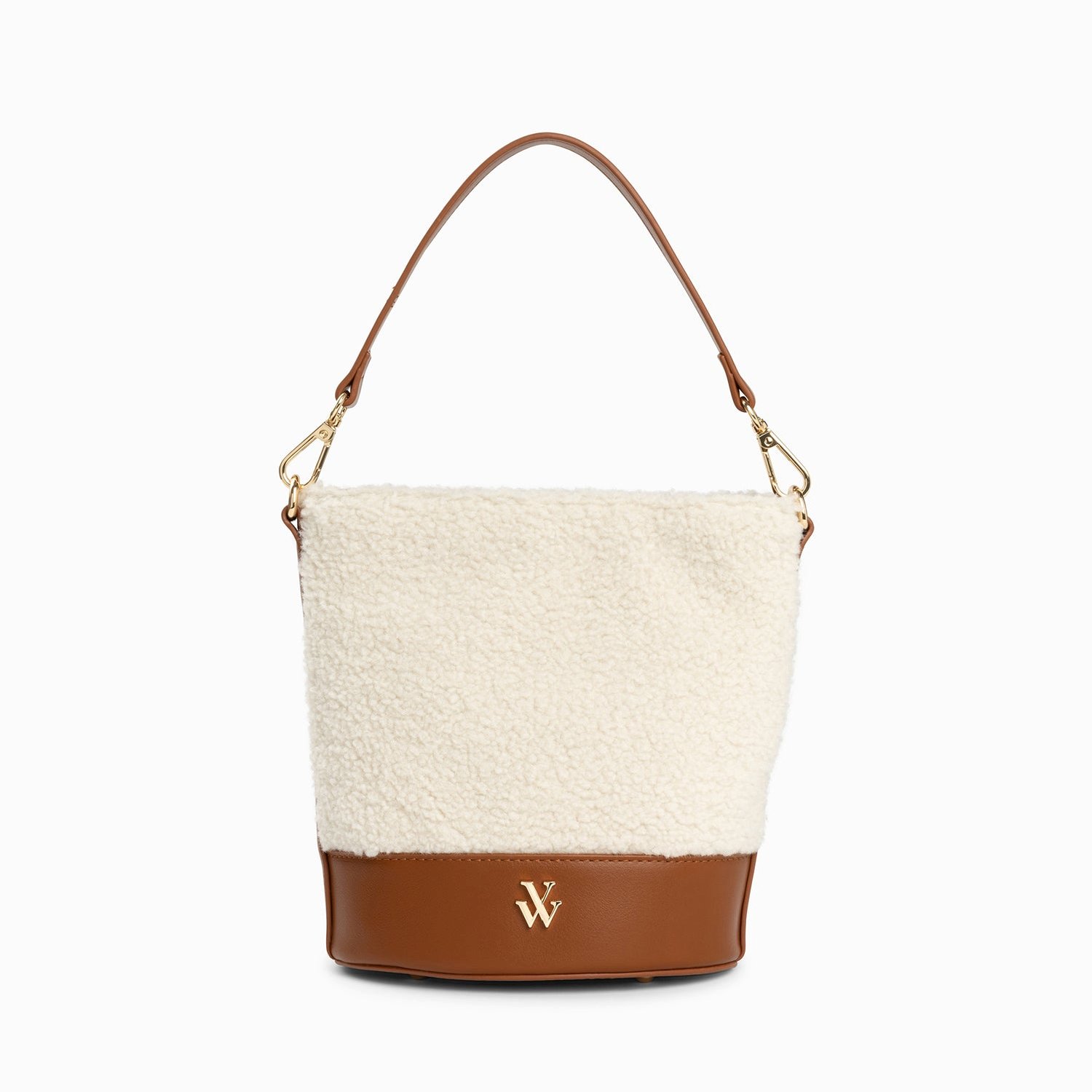 (image for) Sac Seau Milou Ivoire Et Camel En Faux Shearling | Vanessawupromo.Com 766