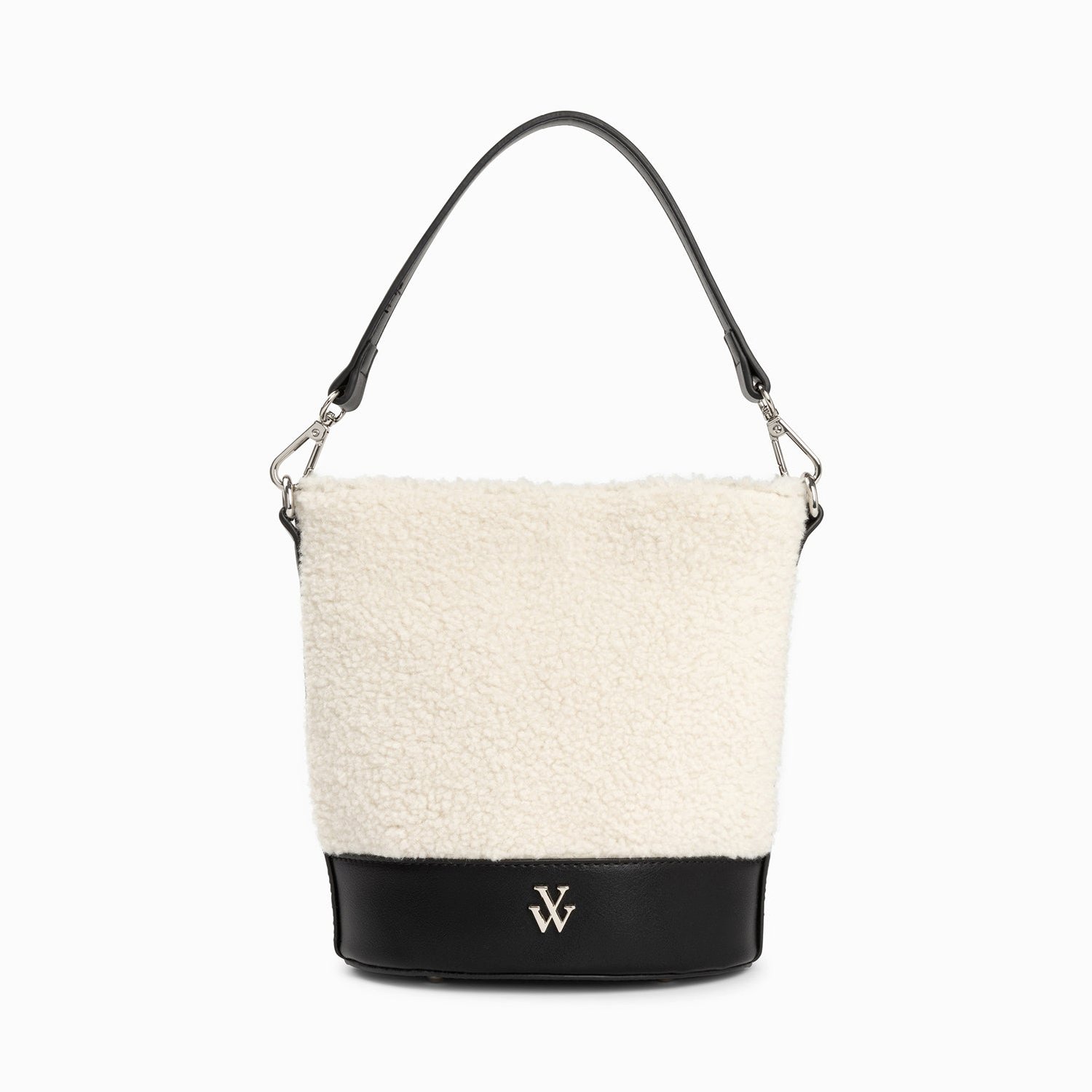 (image for) Sac Seau Milou Ivoire Et Noir En Faux Shearling | Vanessawupromo.Com 765