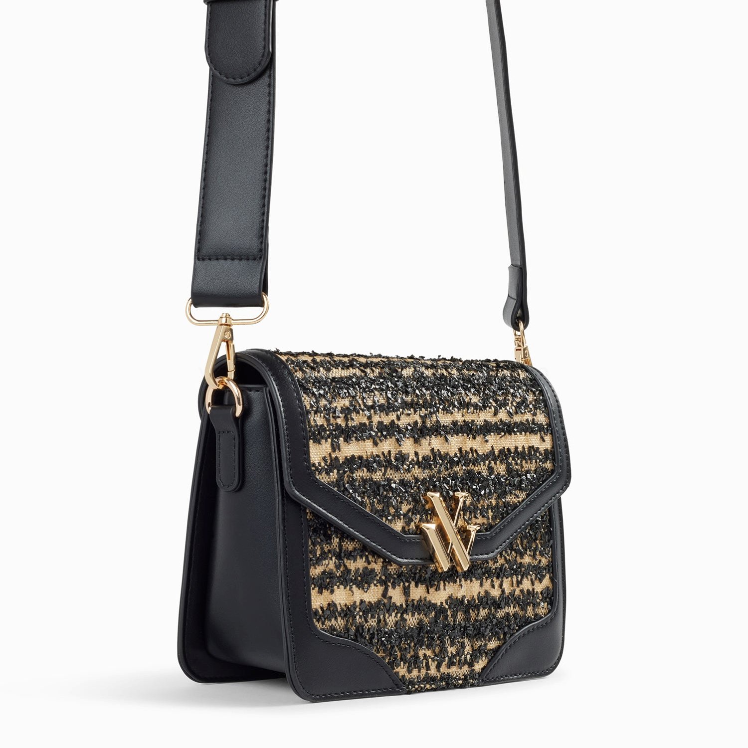 (image for) Petit Sac Cartable Aline Noir Et Beige | Vanessawupromo.Com 758