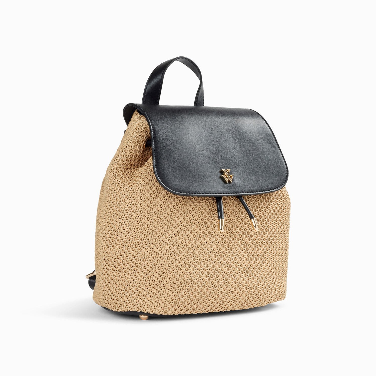 (image for) Sac à Dos Myriam En Raphia Beige Et Noir | Vanessawupromo.Com 65