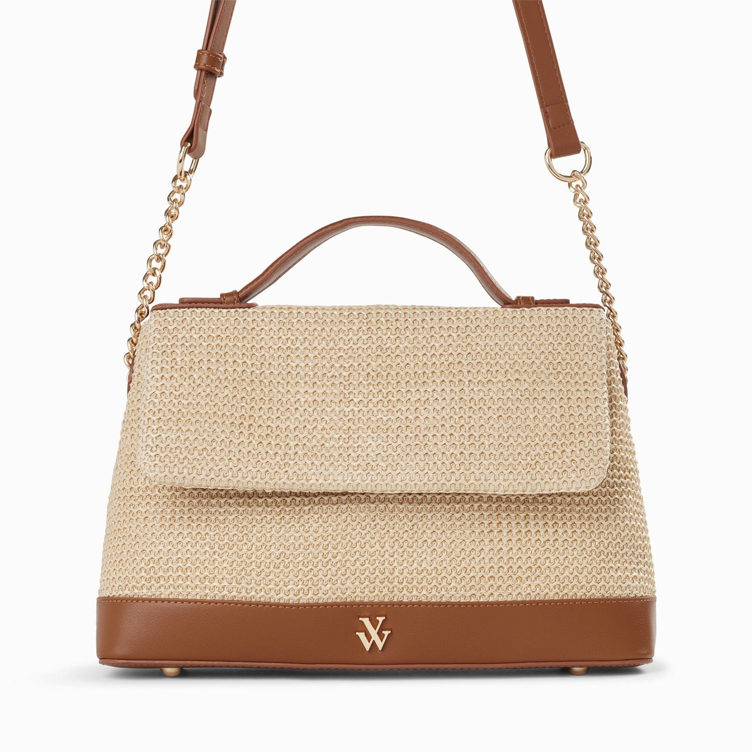 (image for) Sac Cartable Lisa En Raphia Beige à DéTails Camel | Vanessawupromo.Com 54