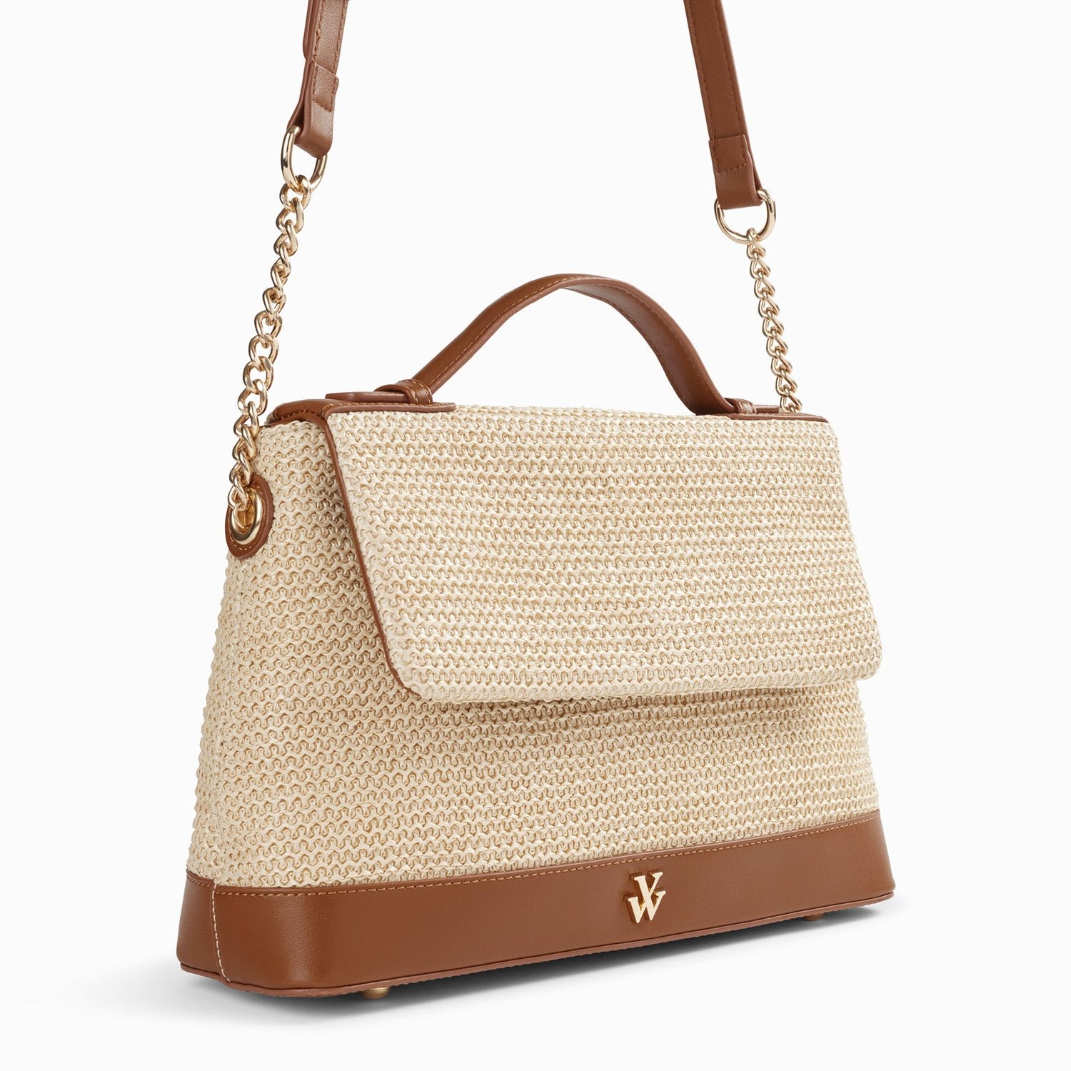 (image for) Sac Cartable Lisa En Raphia Beige à DéTails Camel | Vanessawupromo.Com 54