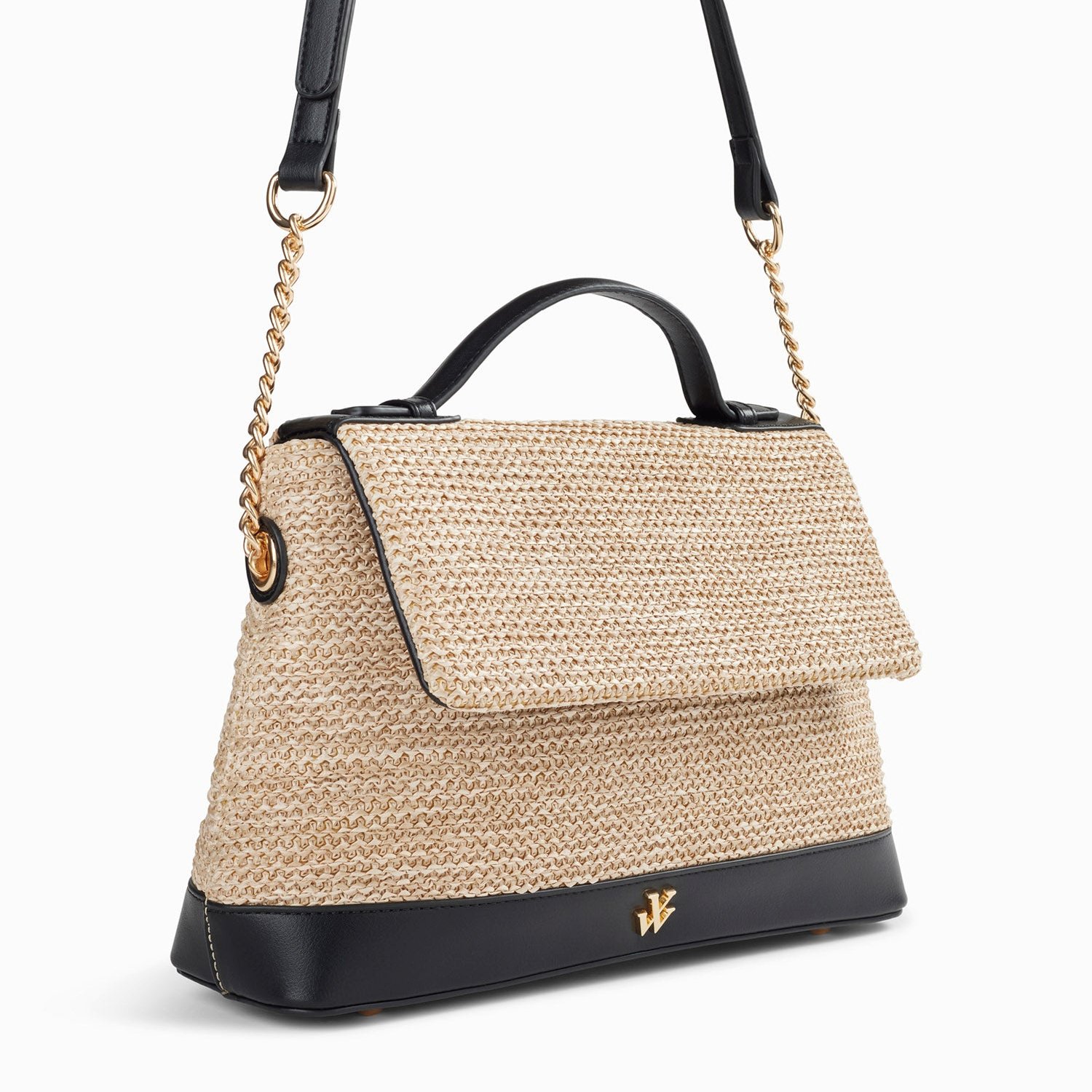 (image for) Sac Cartable Lisa En Raphia Beige à DéTails Noirs | Vanessawupromo.Com 25