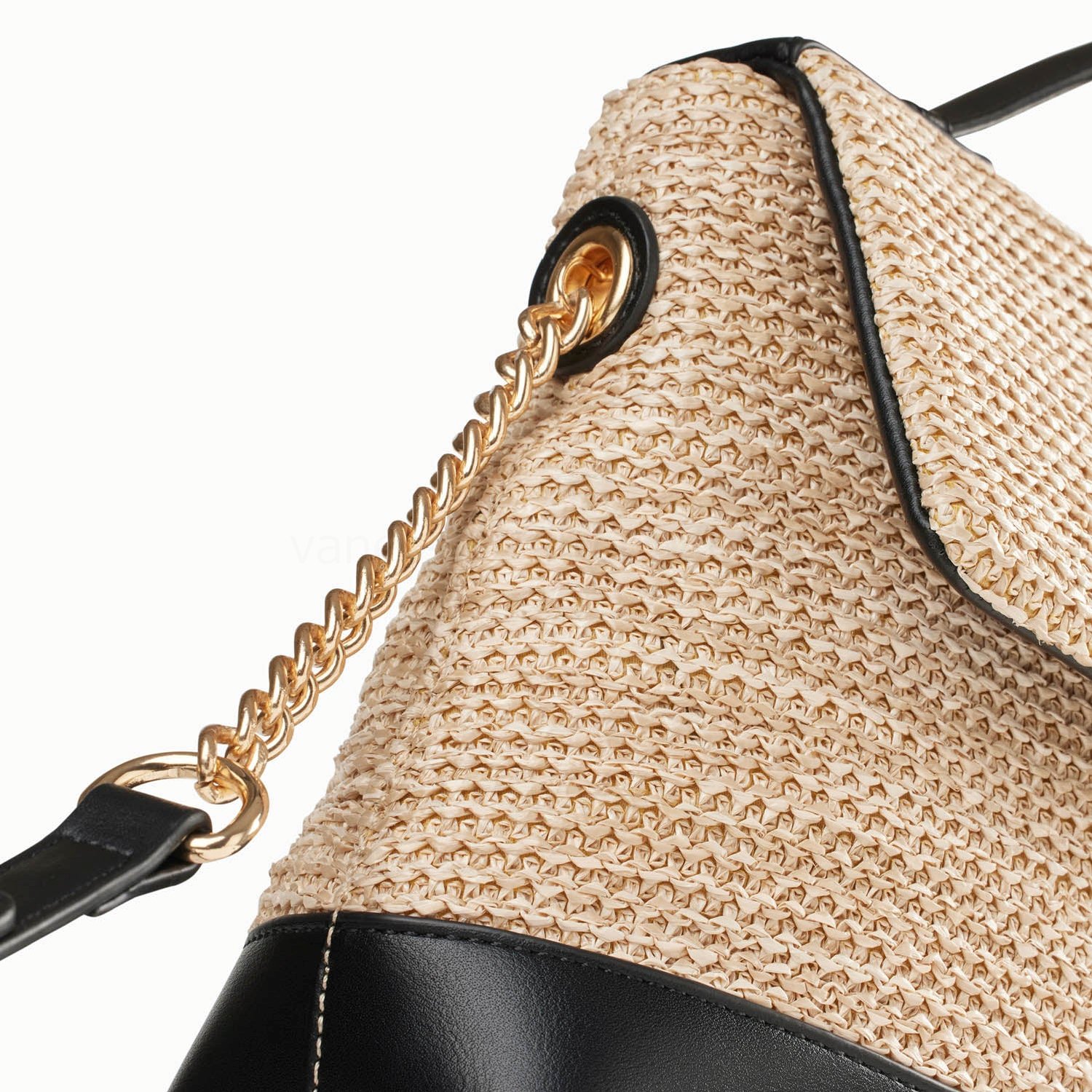 (image for) Sac Cartable Lisa En Raphia Beige à DéTails Noirs | Vanessawupromo.Com 25