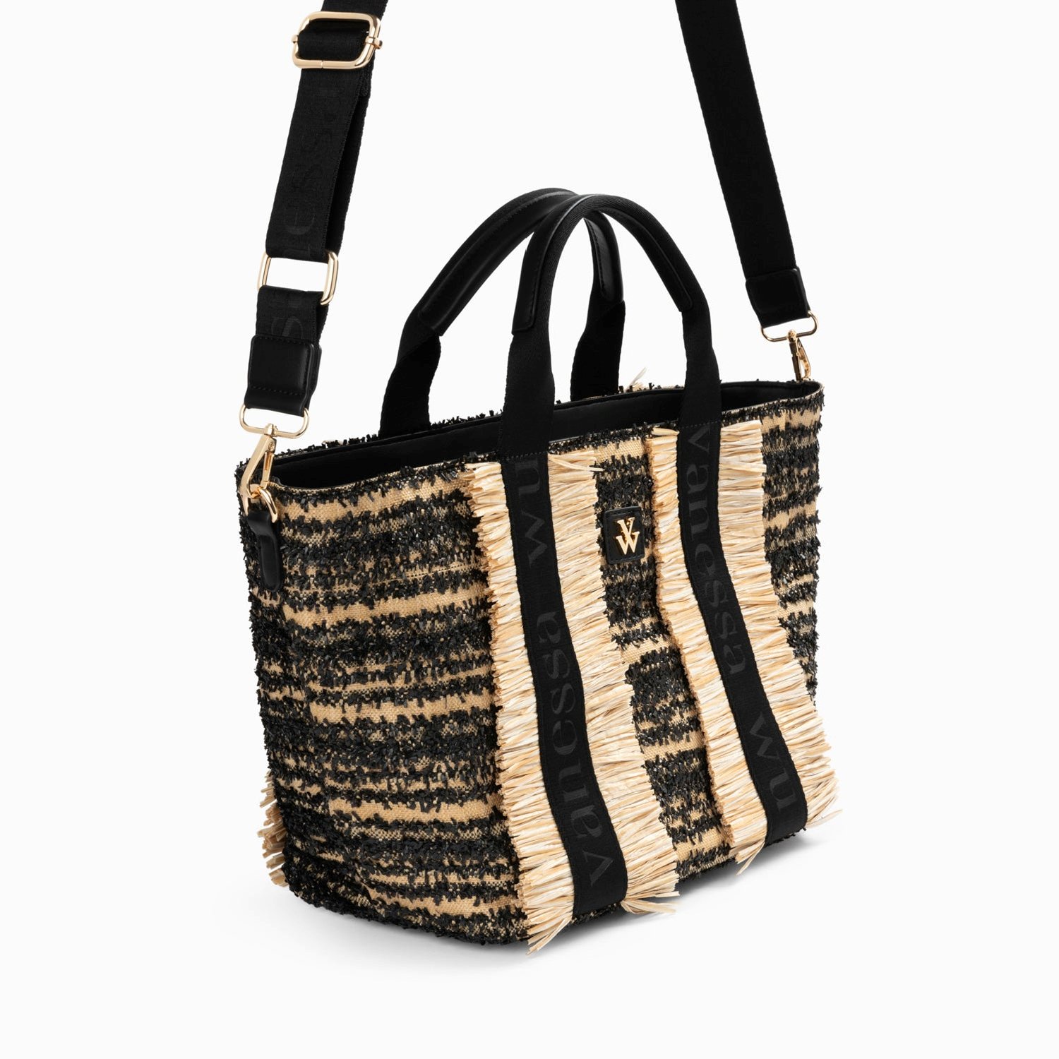 (image for) Sac Cabas TrapèZe Maya Noir à Franges | Vanessawupromo.Com 37