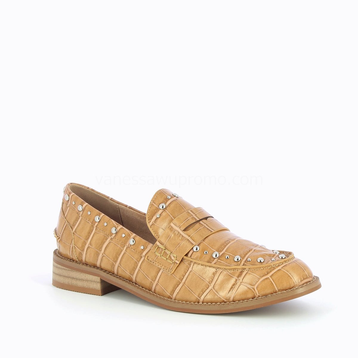 (image for) Mocassins NadèGe Camel Effet Croco à Clous | Vanessawupromo.Com 498