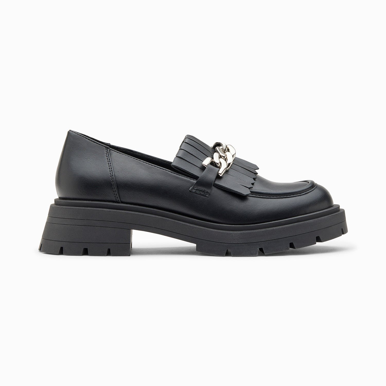 (image for) Mocassins AngèLe Noirs à ChaîNe Argent Et Semelle CrantéE | Vanessawupromo.Com 267