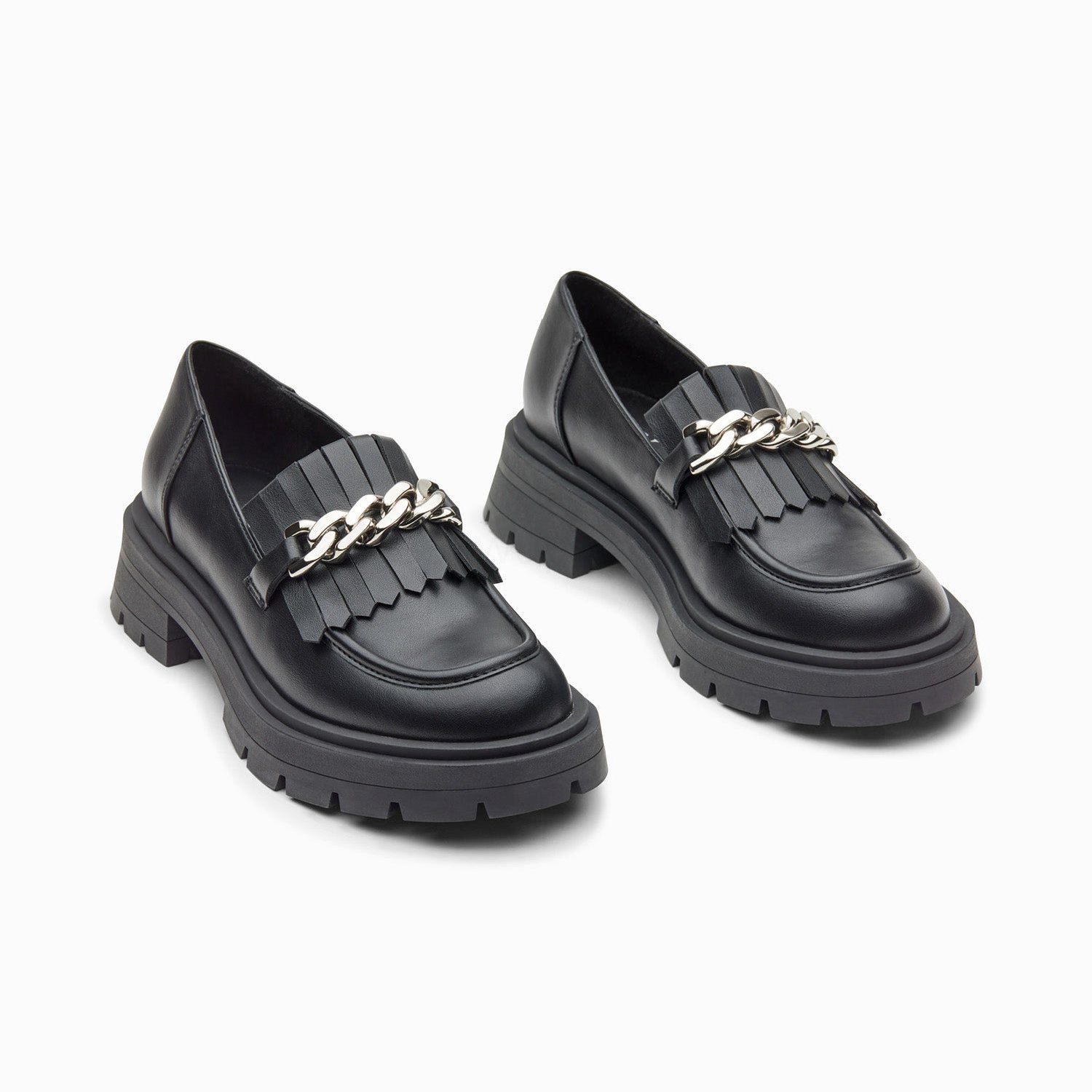 (image for) Mocassins AngèLe Noirs à ChaîNe Argent Et Semelle CrantéE | Vanessawupromo.Com 267