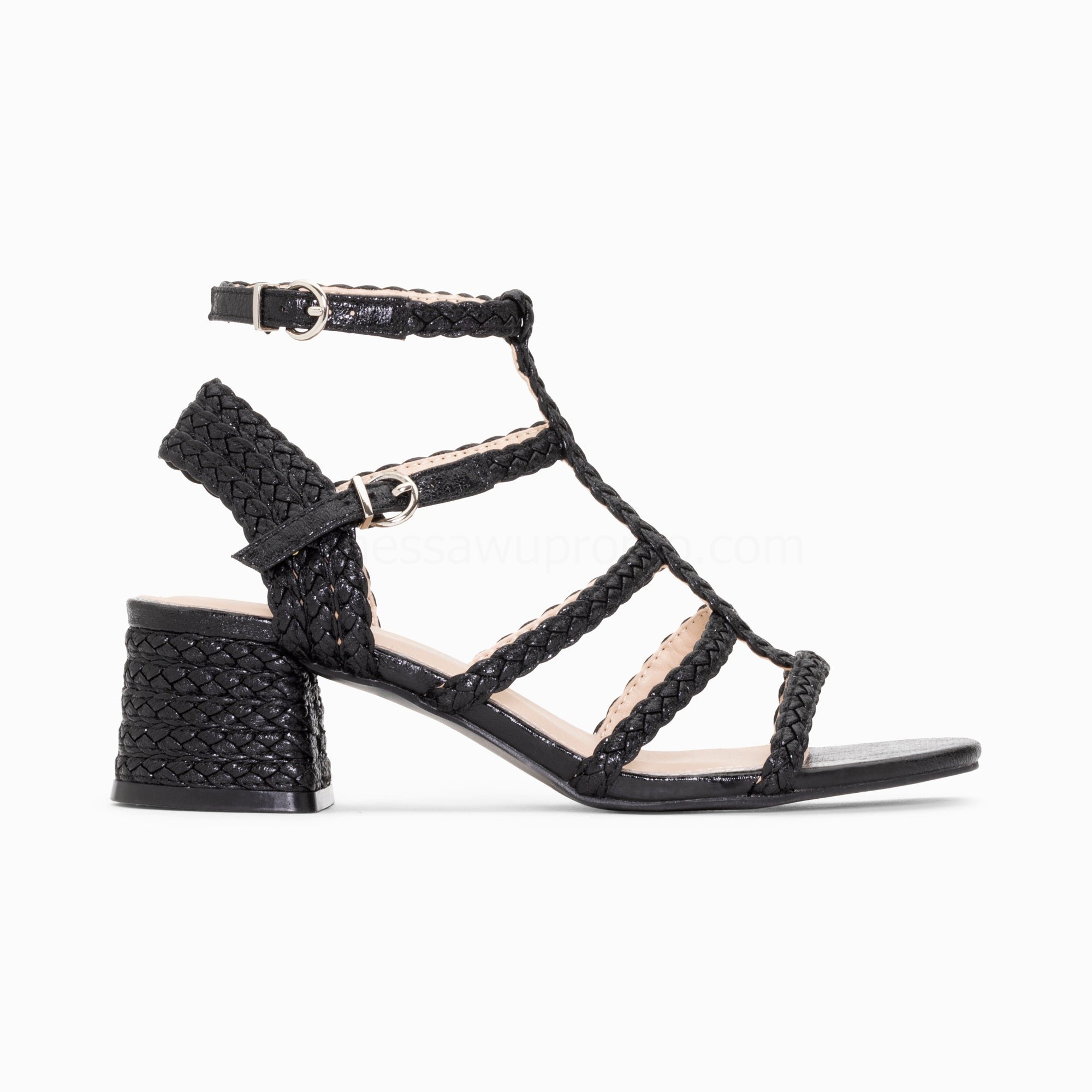 (image for) Sandales à Talon TresséEs Claudia Noires | Vanessawupromo.Com 553