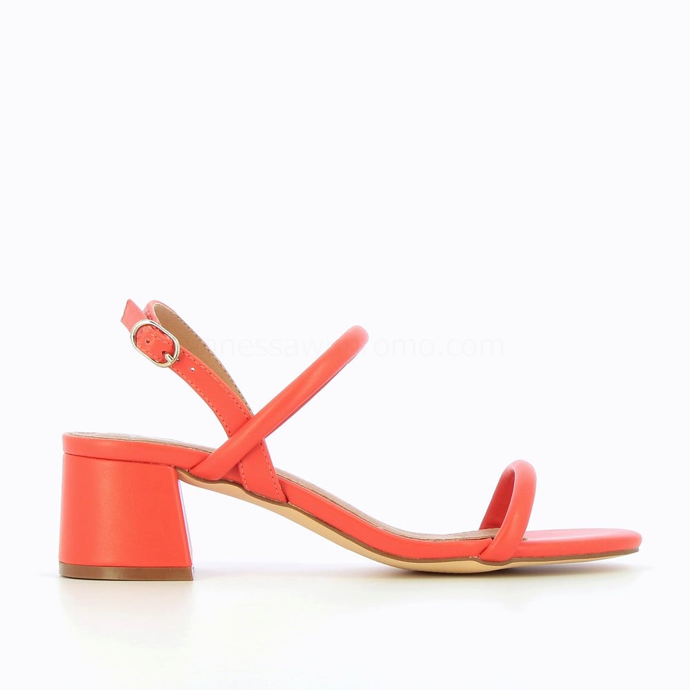 (image for) Sandales à Talon Minimalistes Cynthia Corail | Vanessawupromo.Com 556