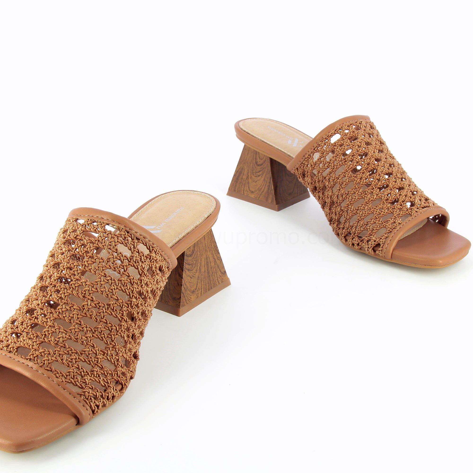 (image for) Mules à Talon Sandrine Camel TresséEs FaçOn Cannage | Vanessawupromo.Com 561