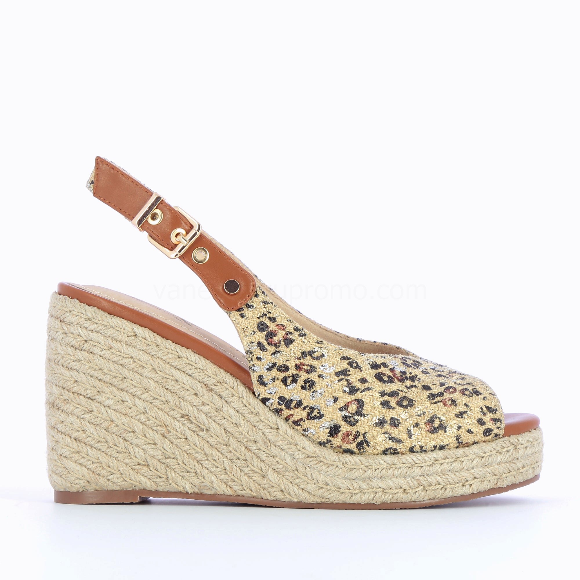 (image for) Sandales CompenséEs GaëLle En Tweed LéOpard Beige | Vanessawupromo.Com 451