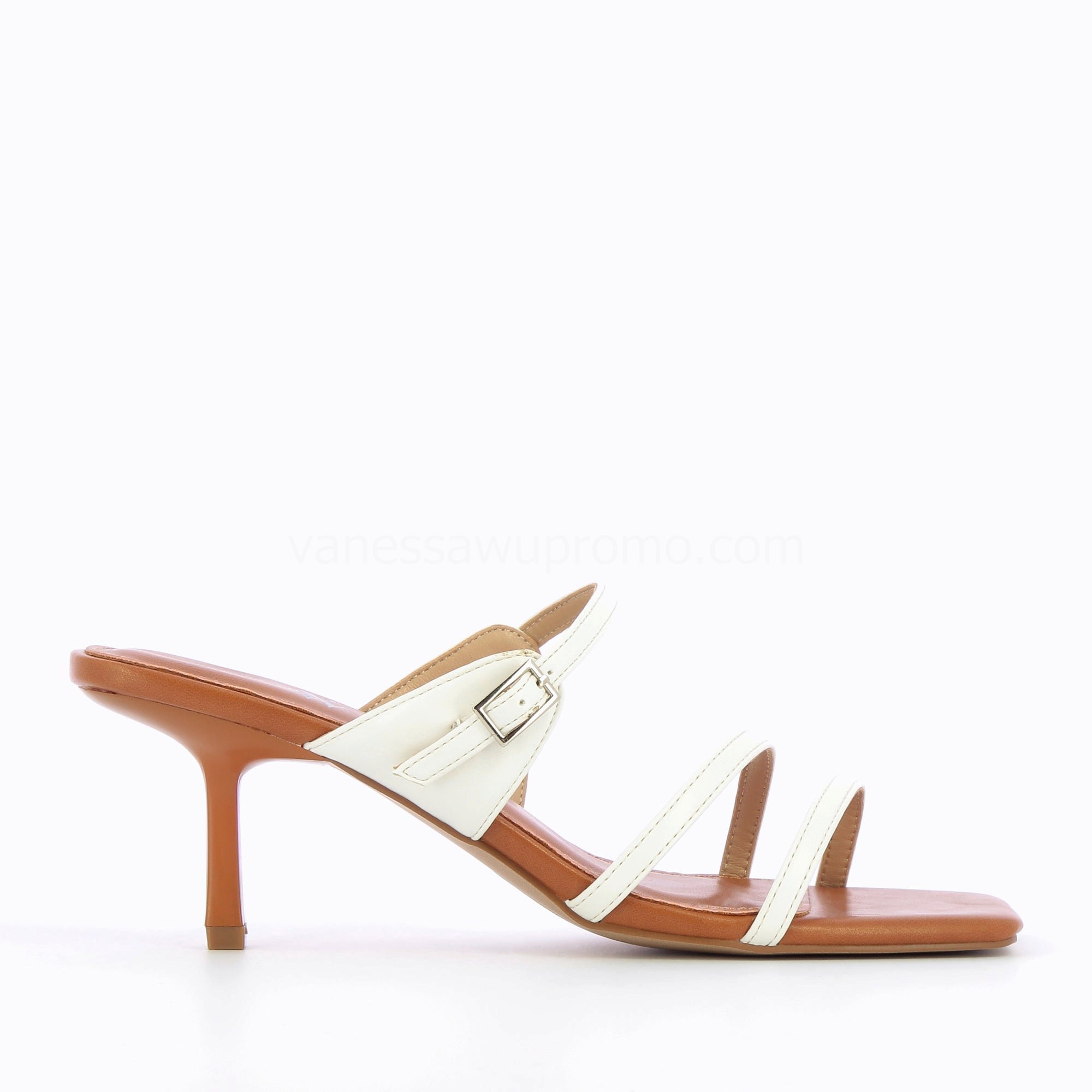 (image for) Mules Kitten Heel Axelle Blanches | Vanessawupromo.Com 452