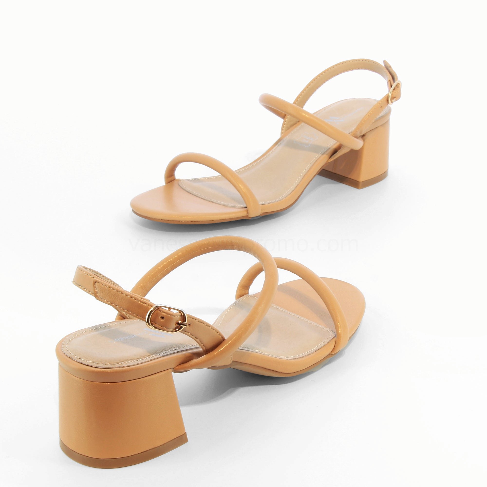 (image for) Sandales à Talon Minimalistes Oriane Caramel | Vanessawupromo.Com 575