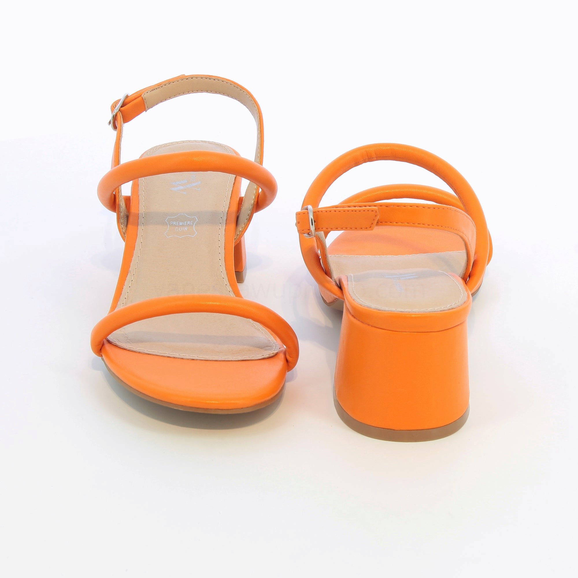 (image for) Sandales à Talon Minimalistes Oriane Orange | Vanessawupromo.Com 576