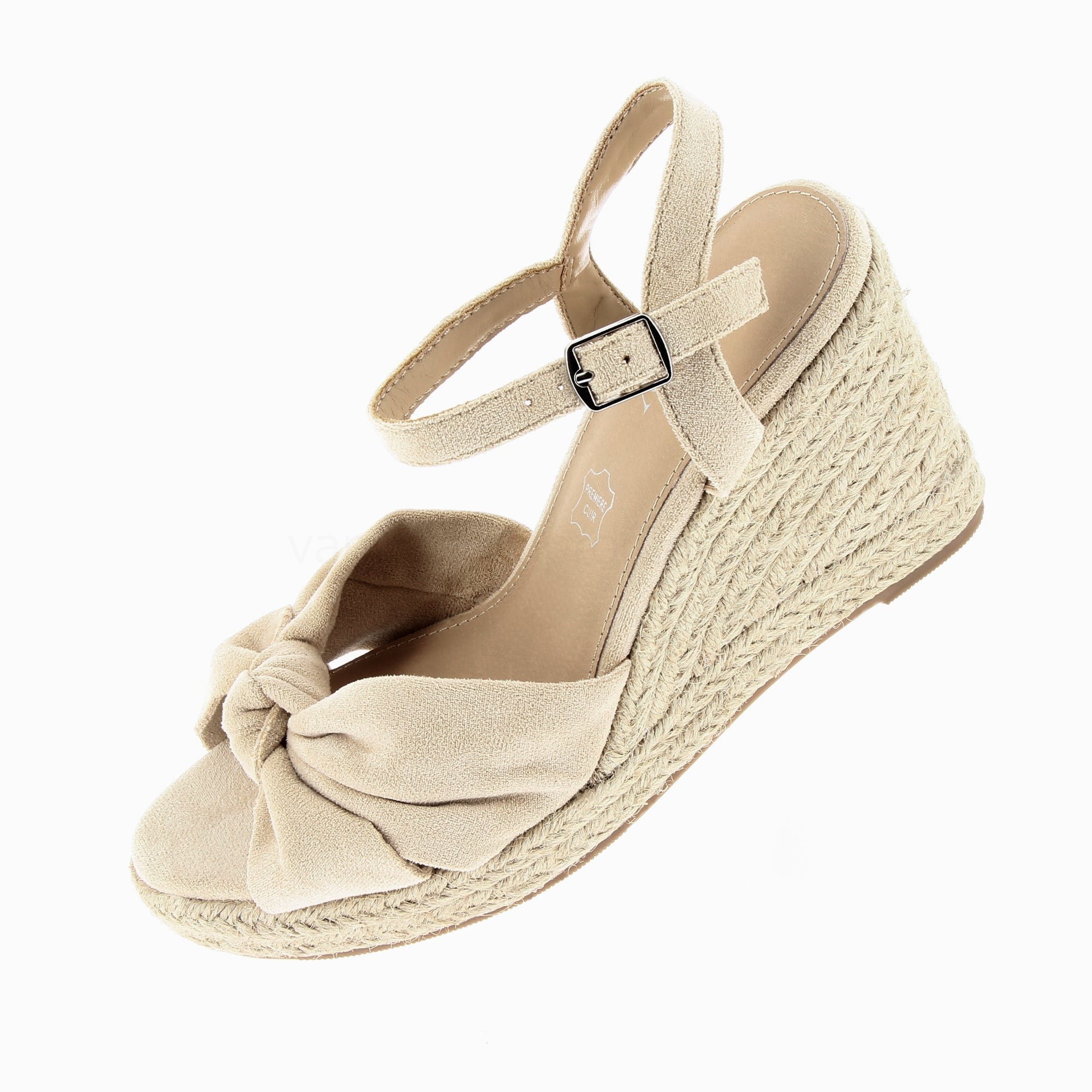 (image for) Sandales CompenséEs NouéEs ZoëLla Beige Clair | Vanessawupromo.Com 578