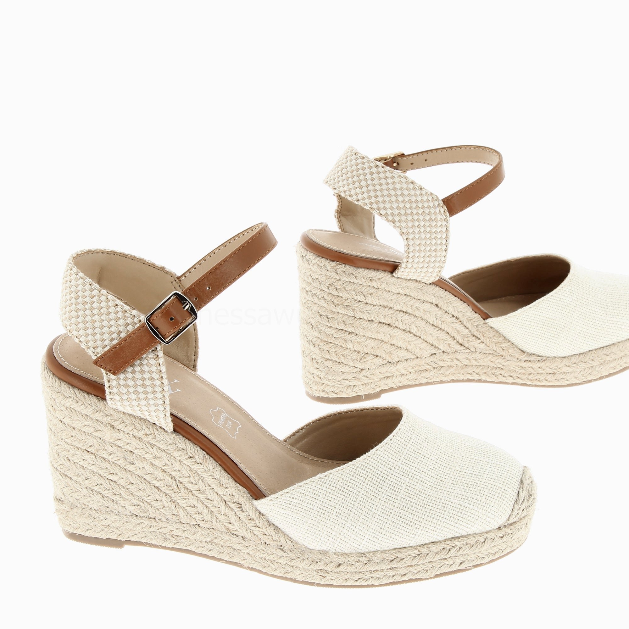 (image for) Sandales CompenséEs Lilou Beige Clair Effet Tissé | Vanessawupromo.Com 268