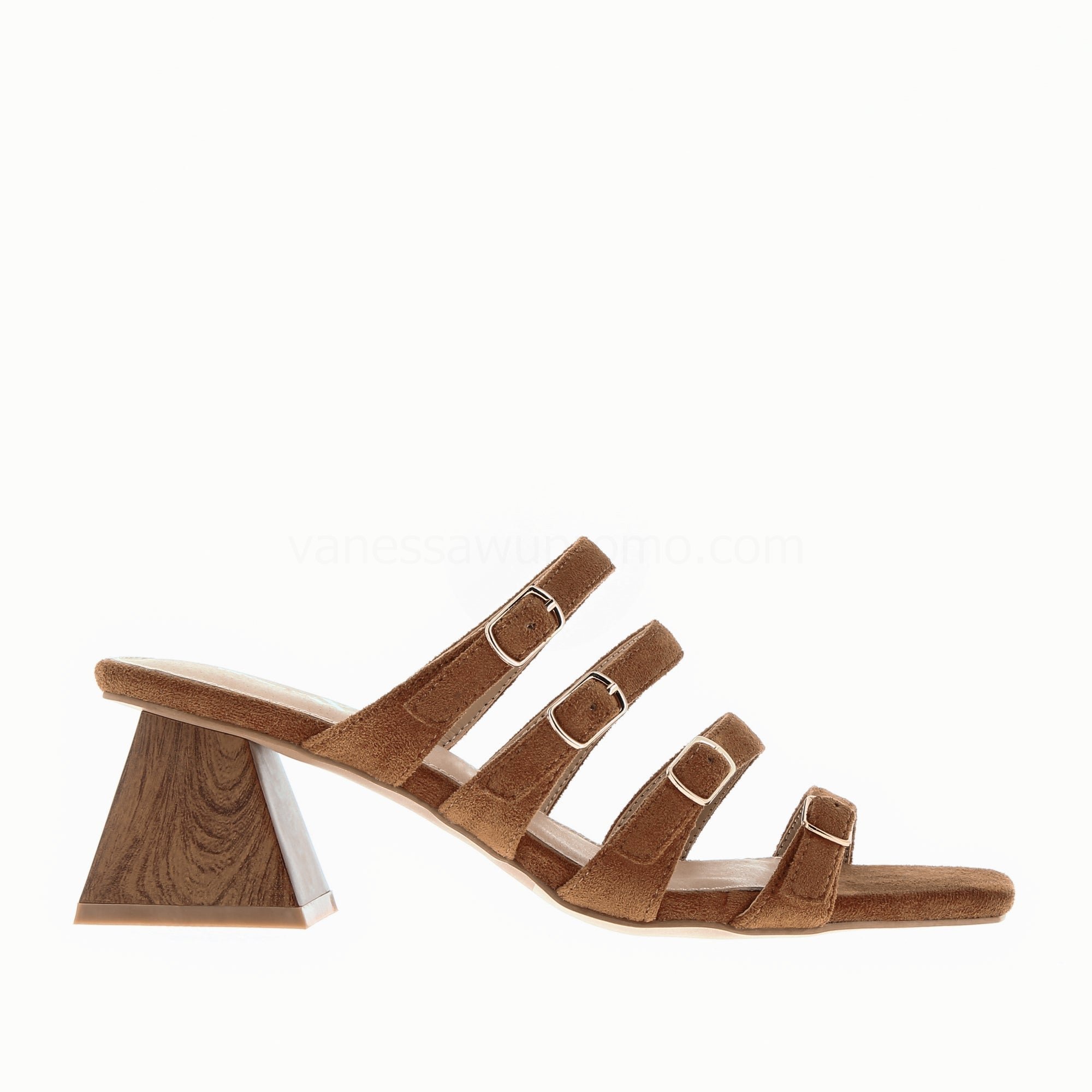 (image for) Mules Vera Multibrides Café à Talon Pyramide | Vanessawupromo.Com 585