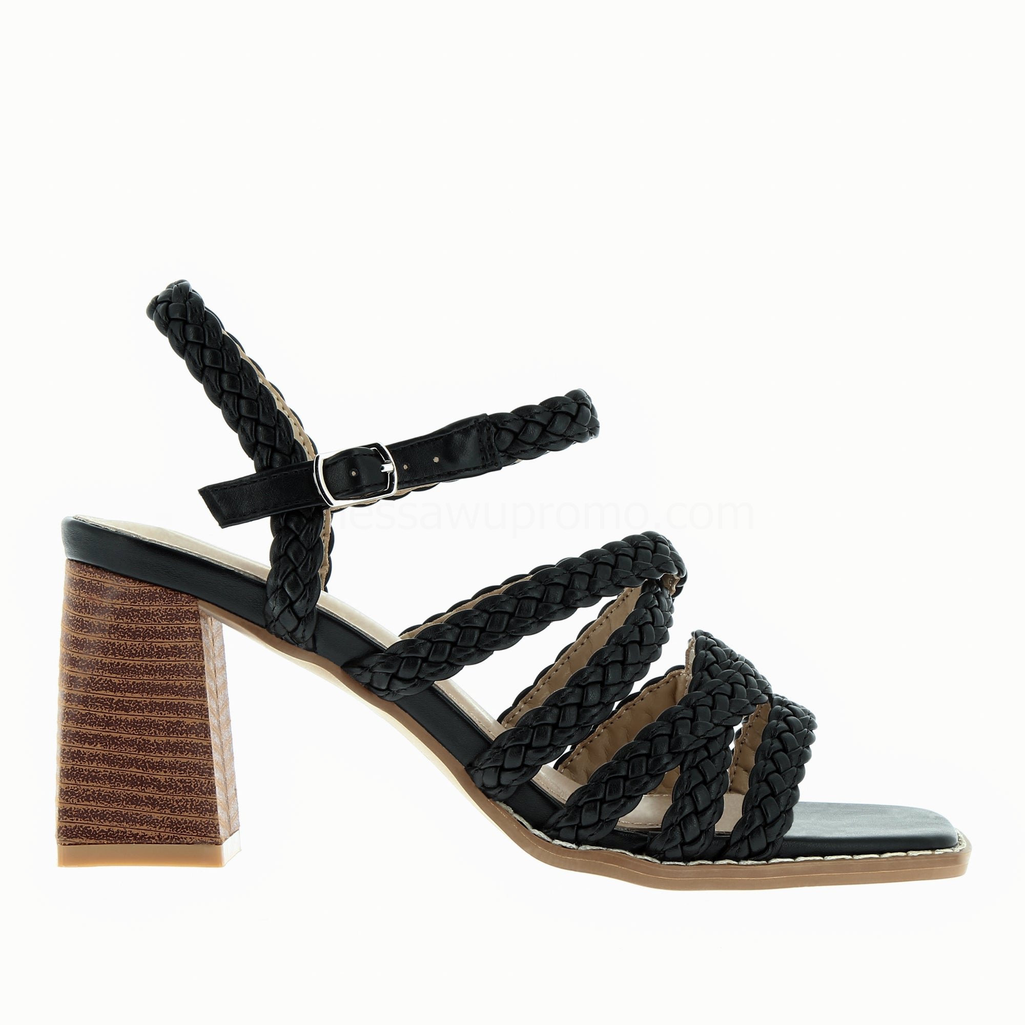 (image for) Sandales Miranda Noires à Multibrides TresséEs Et Talon Haut | Vanessawupromo.Com 592