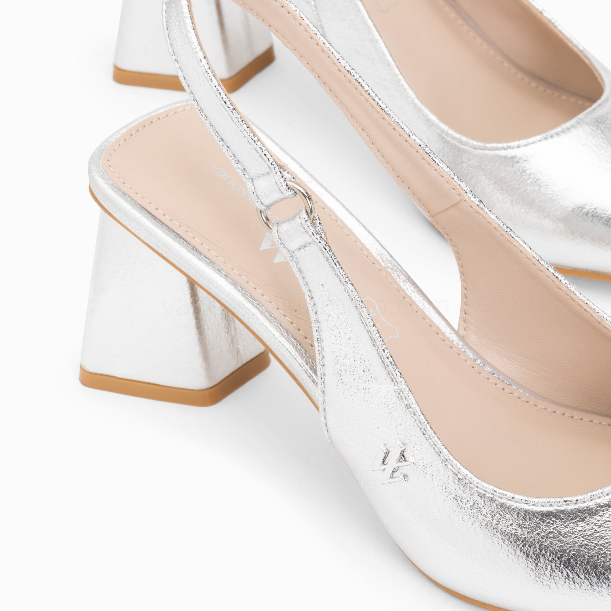 (image for) Escarpins Slingback Lara Argent à Bout Pointu | Vanessawupromo.Com 278