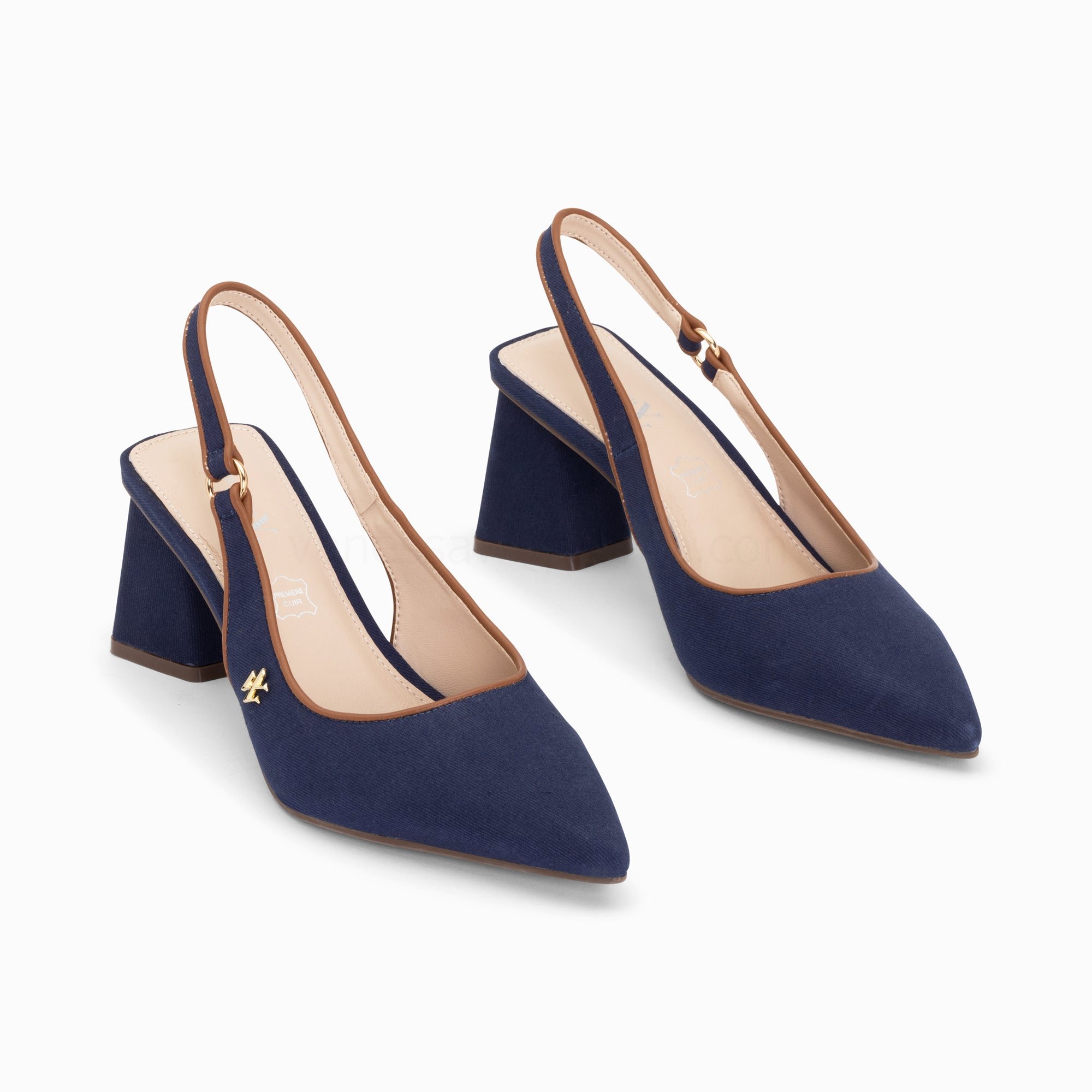 (image for) Escarpins Slingback Lara Marine à Bout Pointu | Vanessawupromo.Com 182