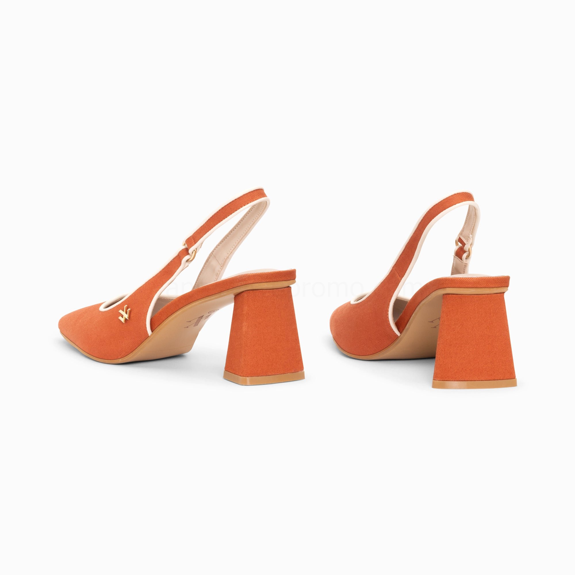 (image for) Escarpins Slingback Lara Orange à Bout Pointu | Vanessawupromo.Com 234