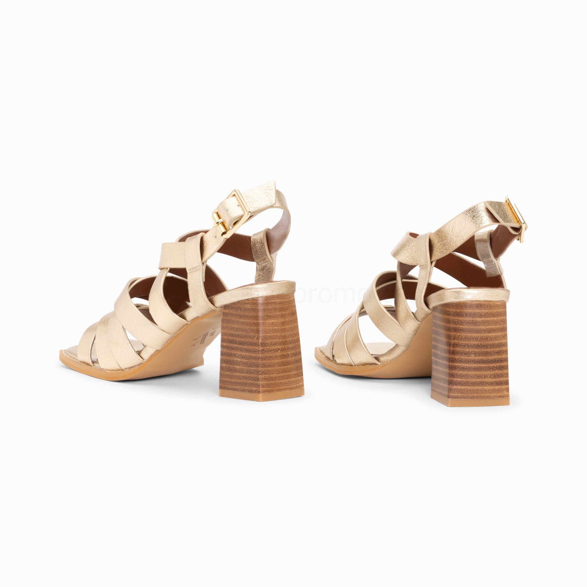 (image for) Sandales Loriane Or à Multibrides CroiséEs Et Talon Haut | Vanessawupromo.Com 629