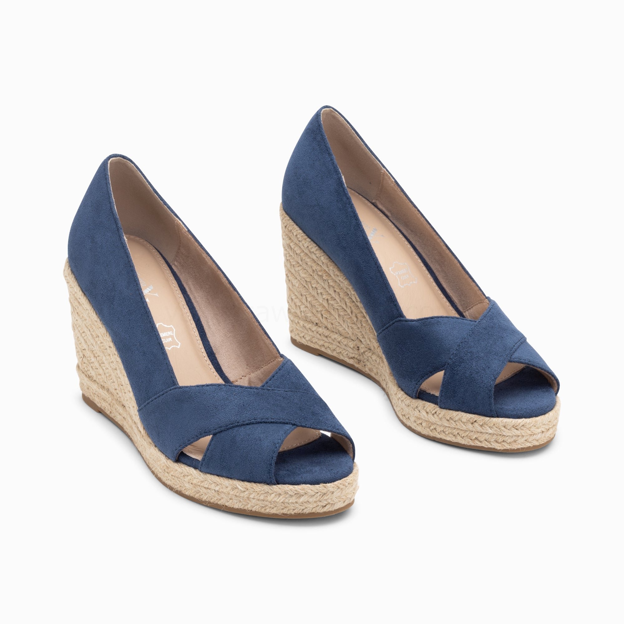 (image for) Sandales CompenséEs Peep-Toe LéOnie Bleu Marine | Vanessawupromo.Com 637