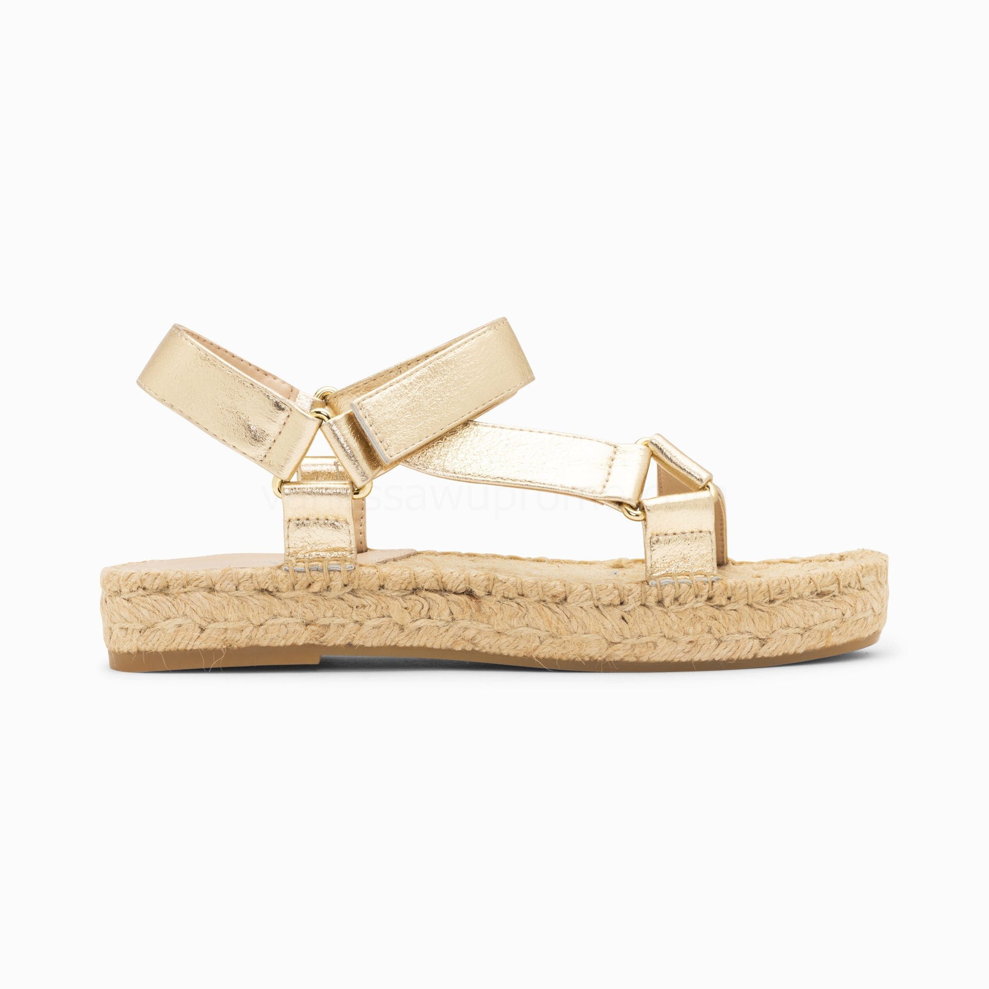 (image for) Sandales Harlyne Or à Scratchs Et Semelle Espadrille | Vanessawupromo.Com 255