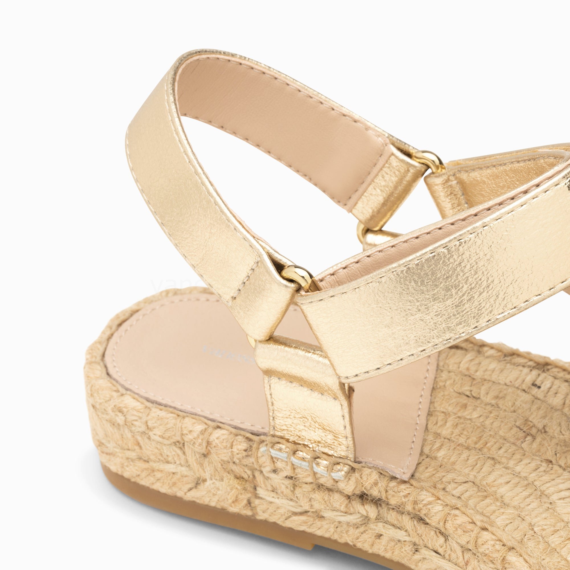 (image for) Sandales Harlyne Or à Scratchs Et Semelle Espadrille | Vanessawupromo.Com 255