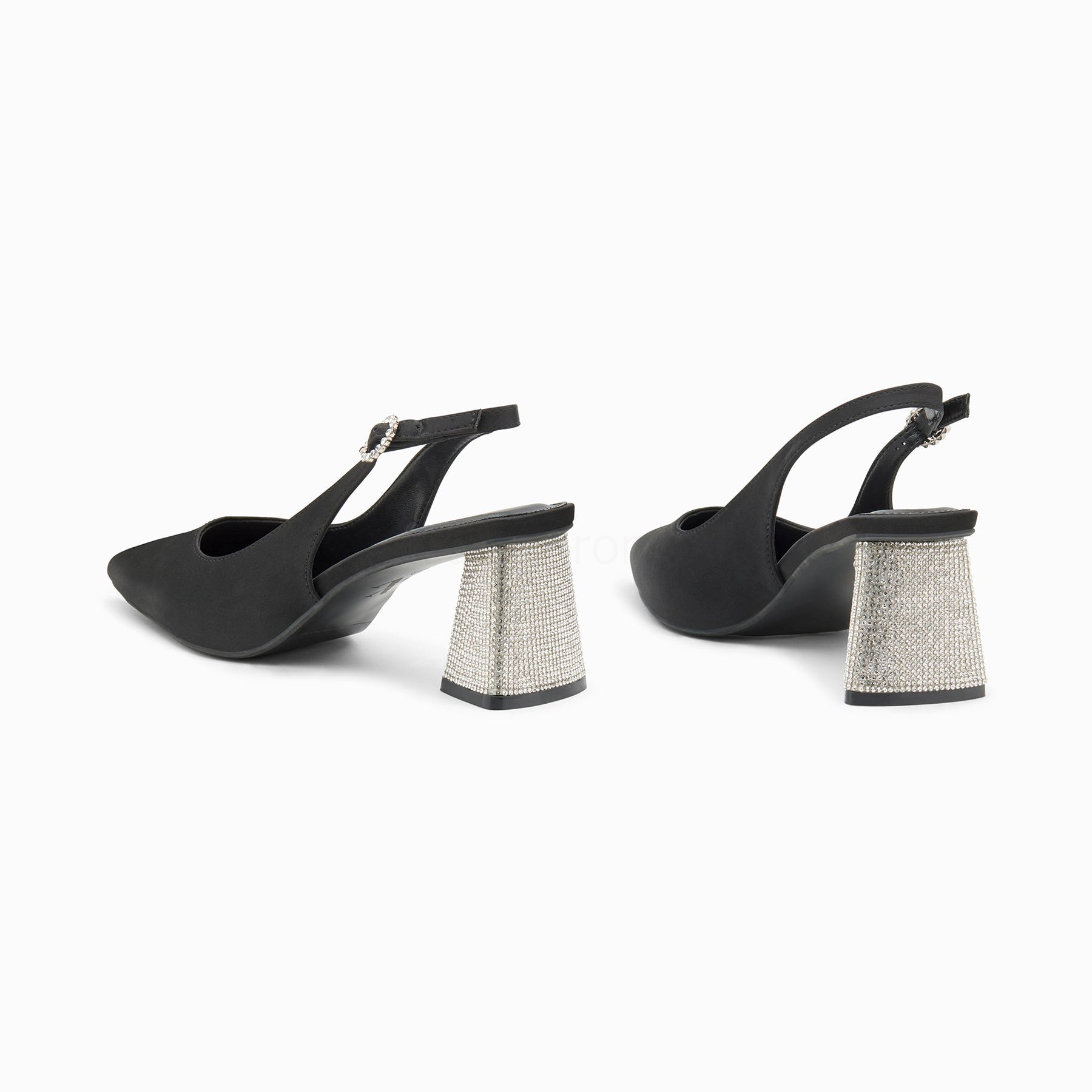 (image for) Escarpins Slingback Paris Noirs à Bout Pointu Et Talon Strass | Vanessawupromo.Com 320