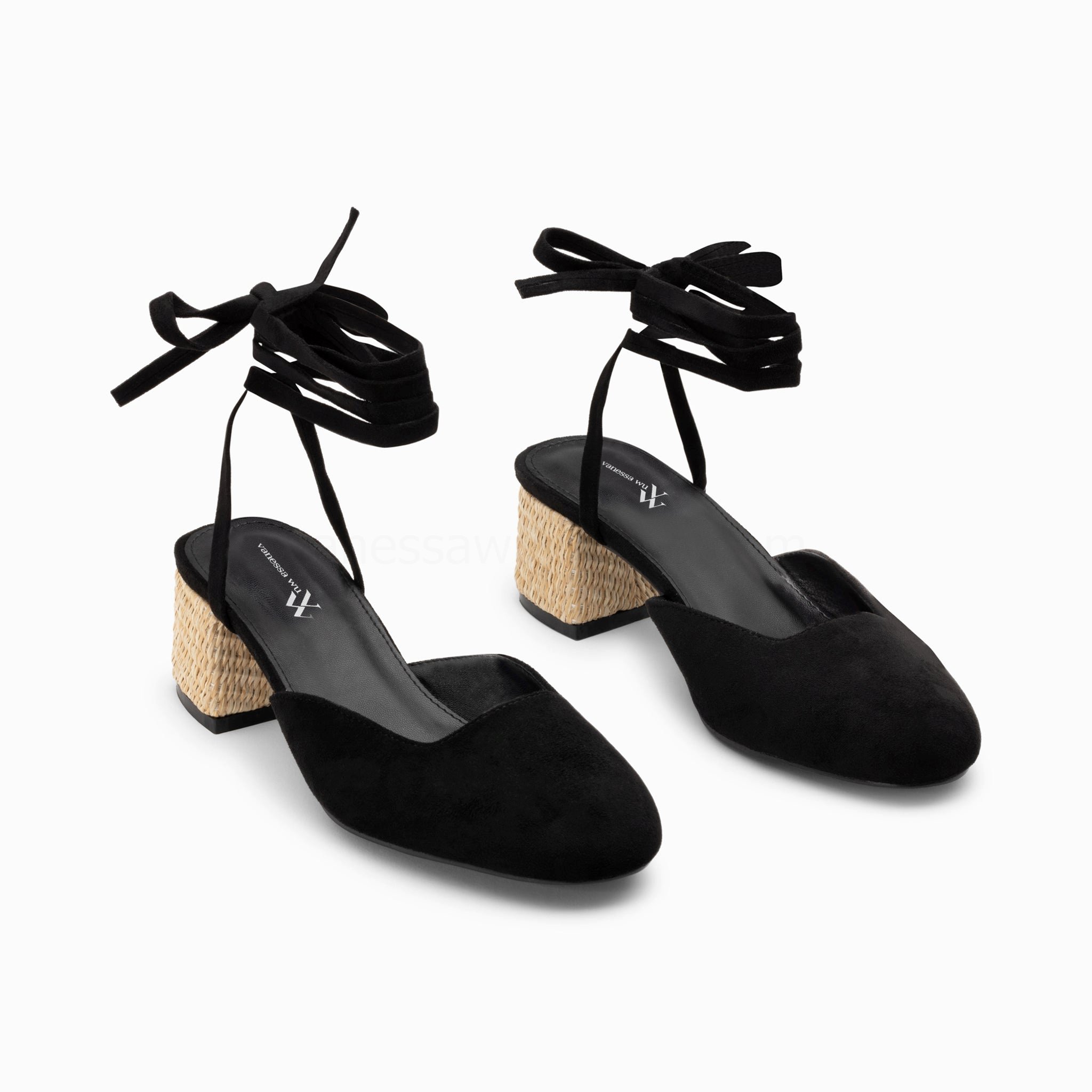 (image for) Sandales à Talon Inna Noires à Lacets | Vanessawupromo.Com 38