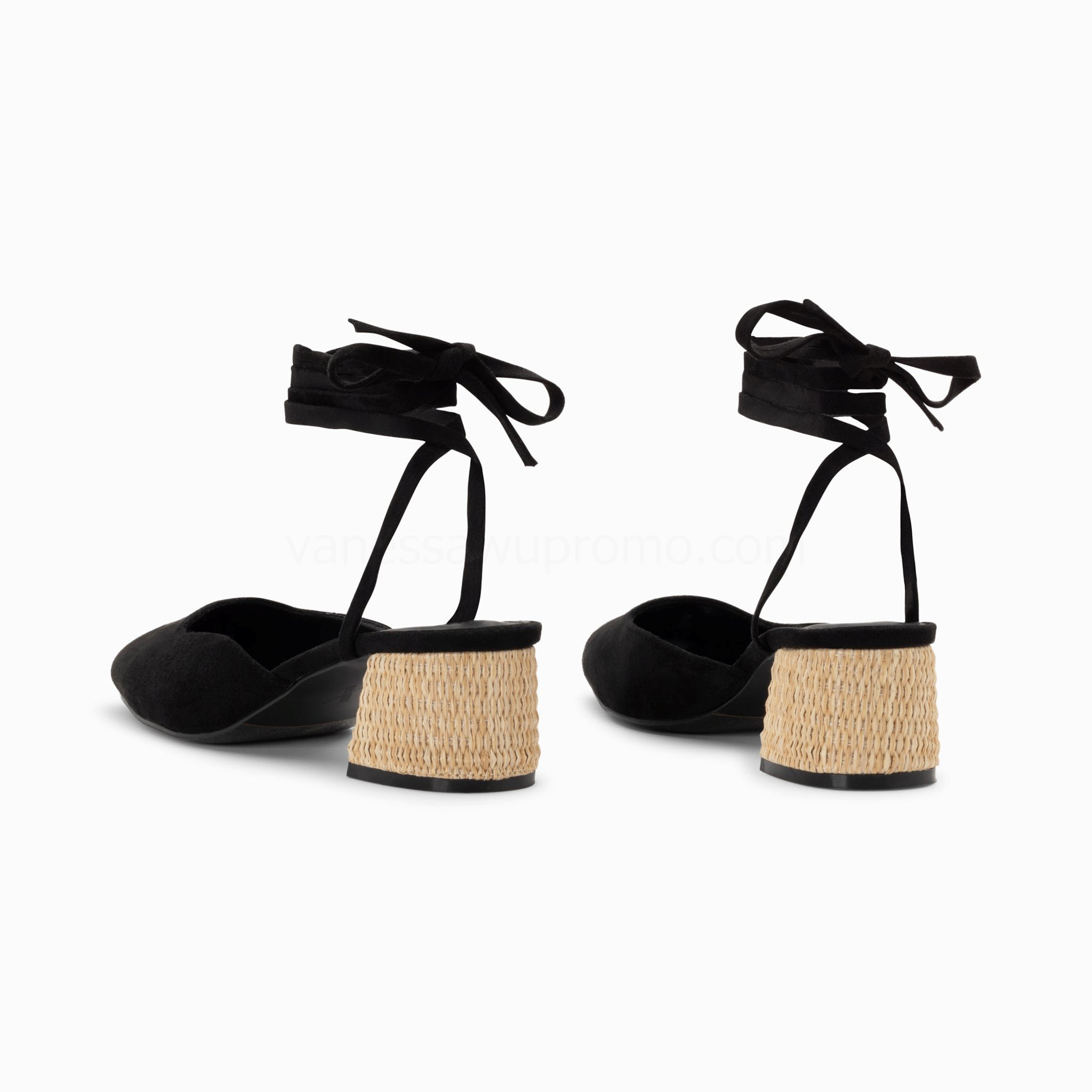 (image for) Sandales à Talon Inna Noires à Lacets | Vanessawupromo.Com 38