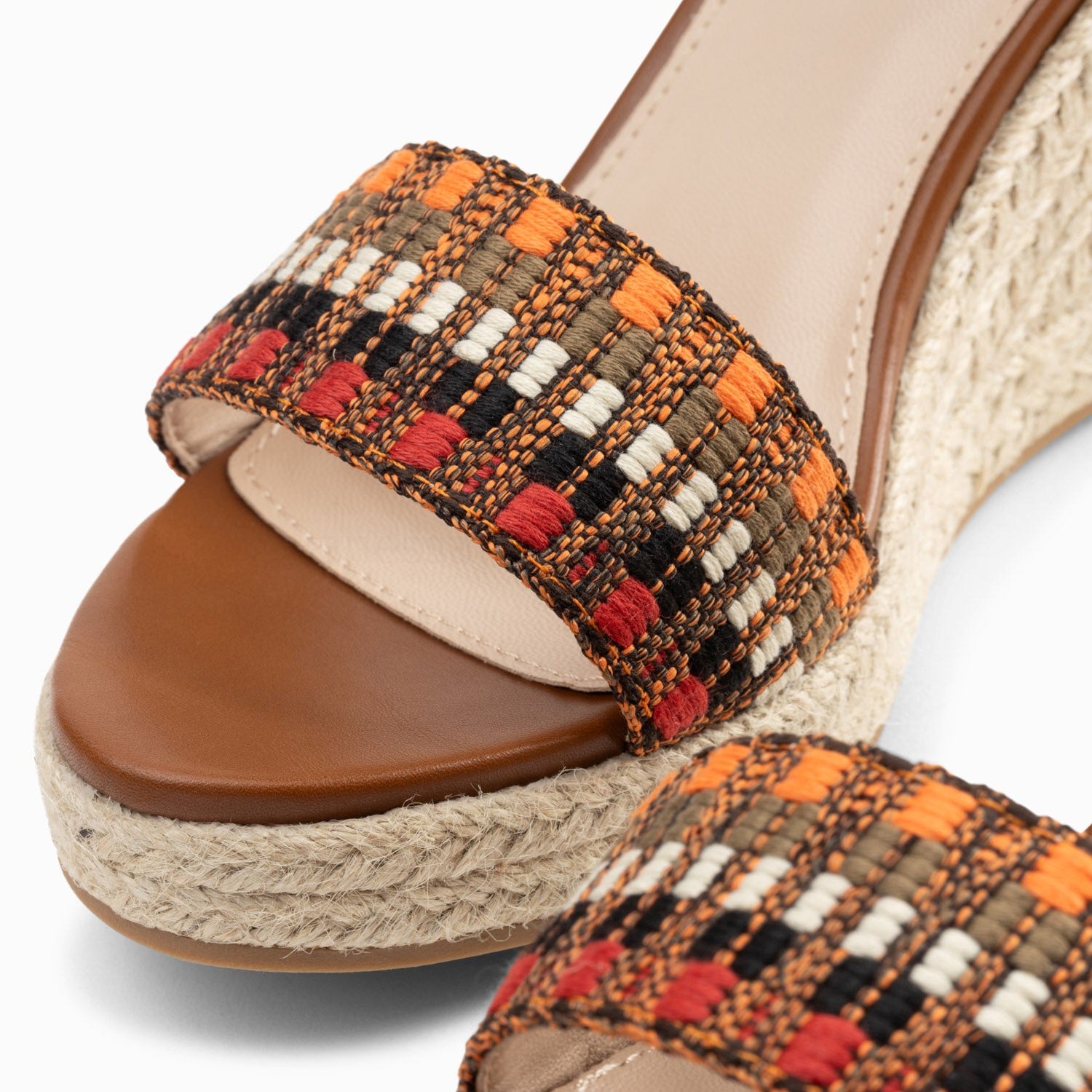 (image for) Sandales CompenséEs Honorine Camel En Tissu Jacquard | Vanessawupromo.Com 55